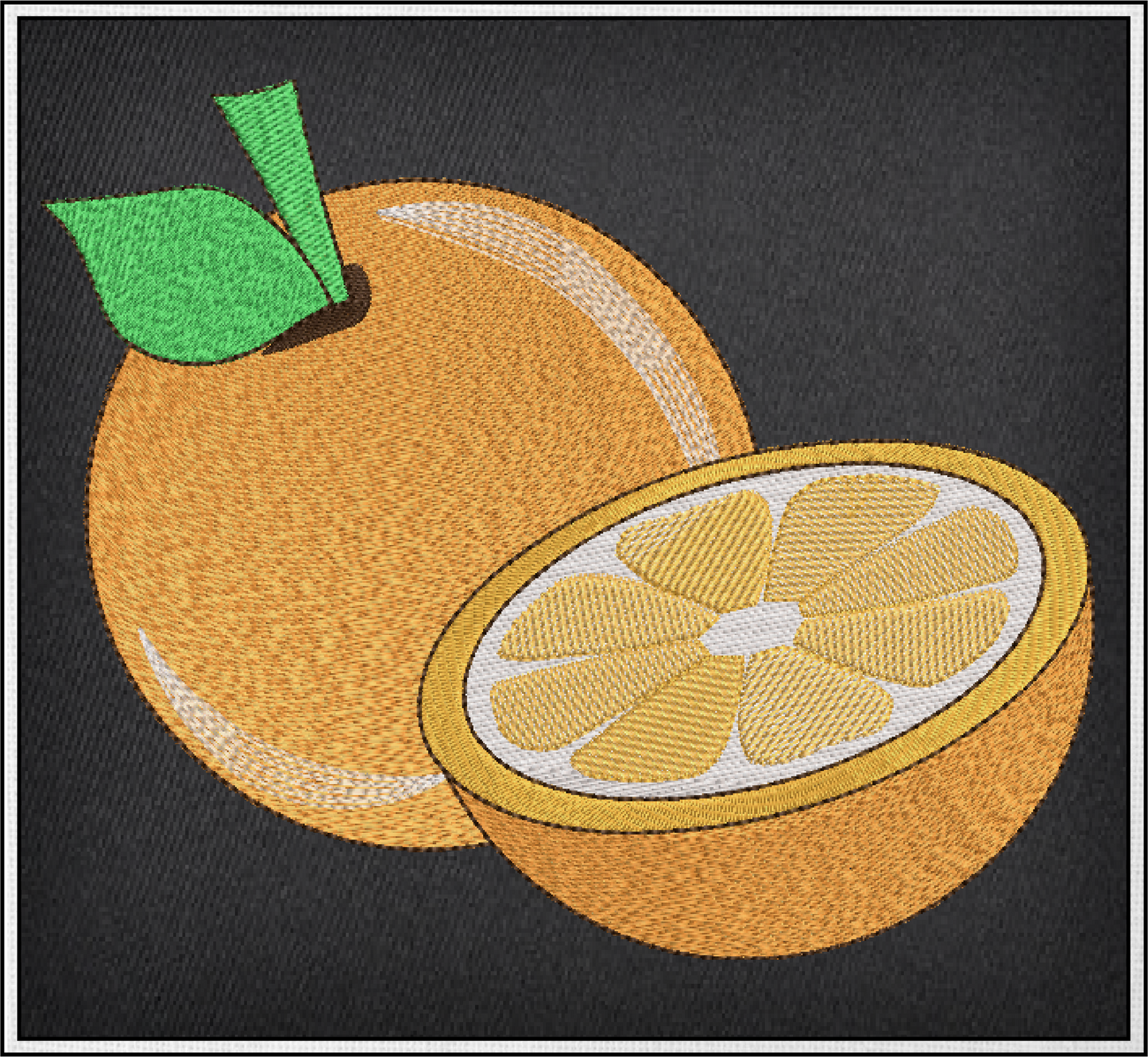 Oranges Machine Embroidery Design | Summer Citrus Fruit Line Art | Fruit and Vegetables Embroidery Pattern | 6 Sizes (0955)