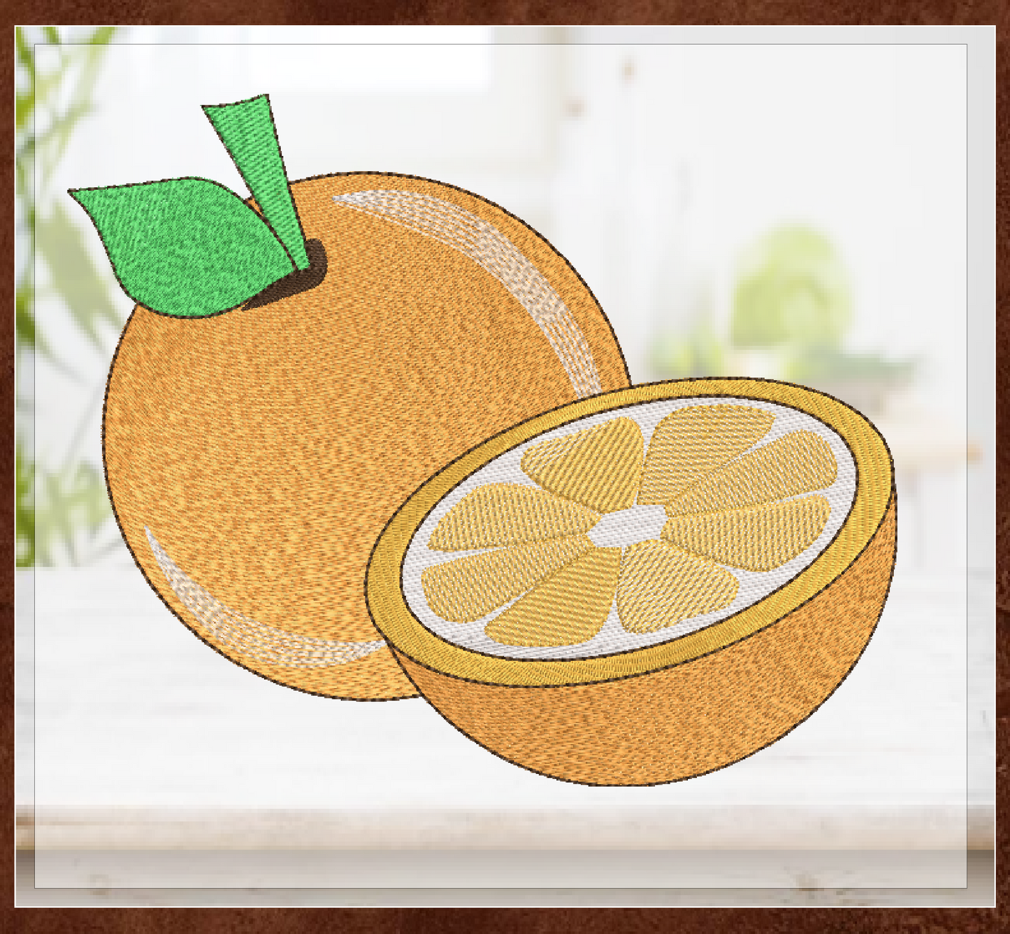 Oranges Machine Embroidery Design | Summer Citrus Fruit Line Art | Fruit and Vegetables Embroidery Pattern | 6 Sizes (0955)