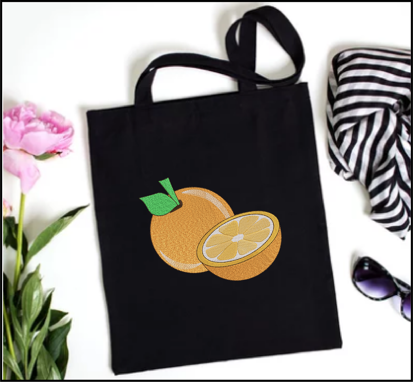 Oranges Machine Embroidery Design | Summer Citrus Fruit Line Art | Fruit and Vegetables Embroidery Pattern | 6 Sizes (0955)