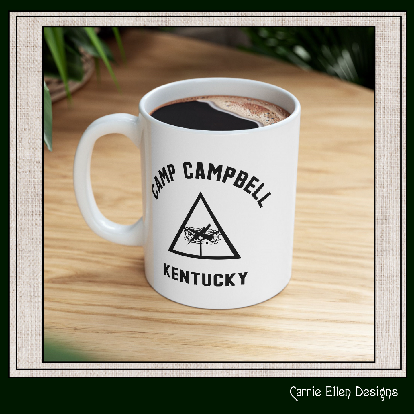 Camp Campbell Kentucky Ceramic Mug – Vintage WWII U.S. Army Graphic Reproduction – 11oz & 15oz Sizes (P-6058)