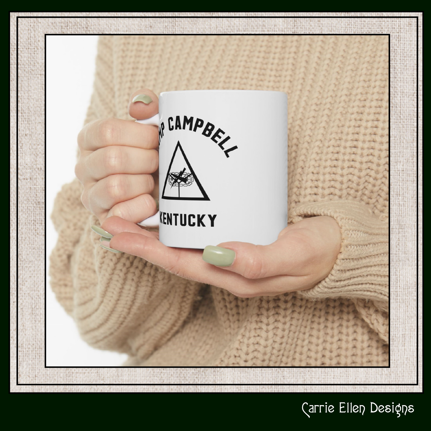 Camp Campbell Kentucky Ceramic Mug – Vintage WWII U.S. Army Graphic Reproduction – 11oz & 15oz Sizes (P-6058)