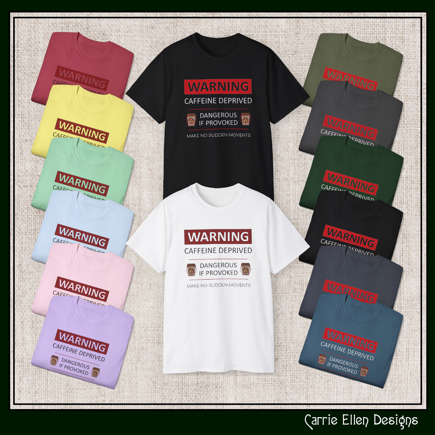 Caffeine Deprived T-Shirt | Funny Unisex Short Sleeve Printed Tee for Coffee Lovers (P-6072)