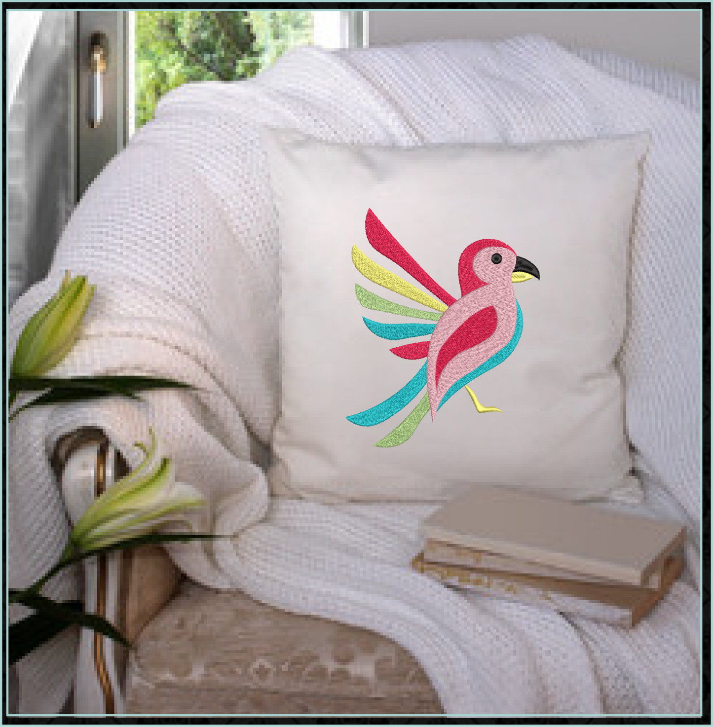 Parrot Machine Embroidery Design, Bird Embroidery Design, Tropical Jungle Bird Embroidery Design, Machine Embroidery Design, 8 Sizes (0113)