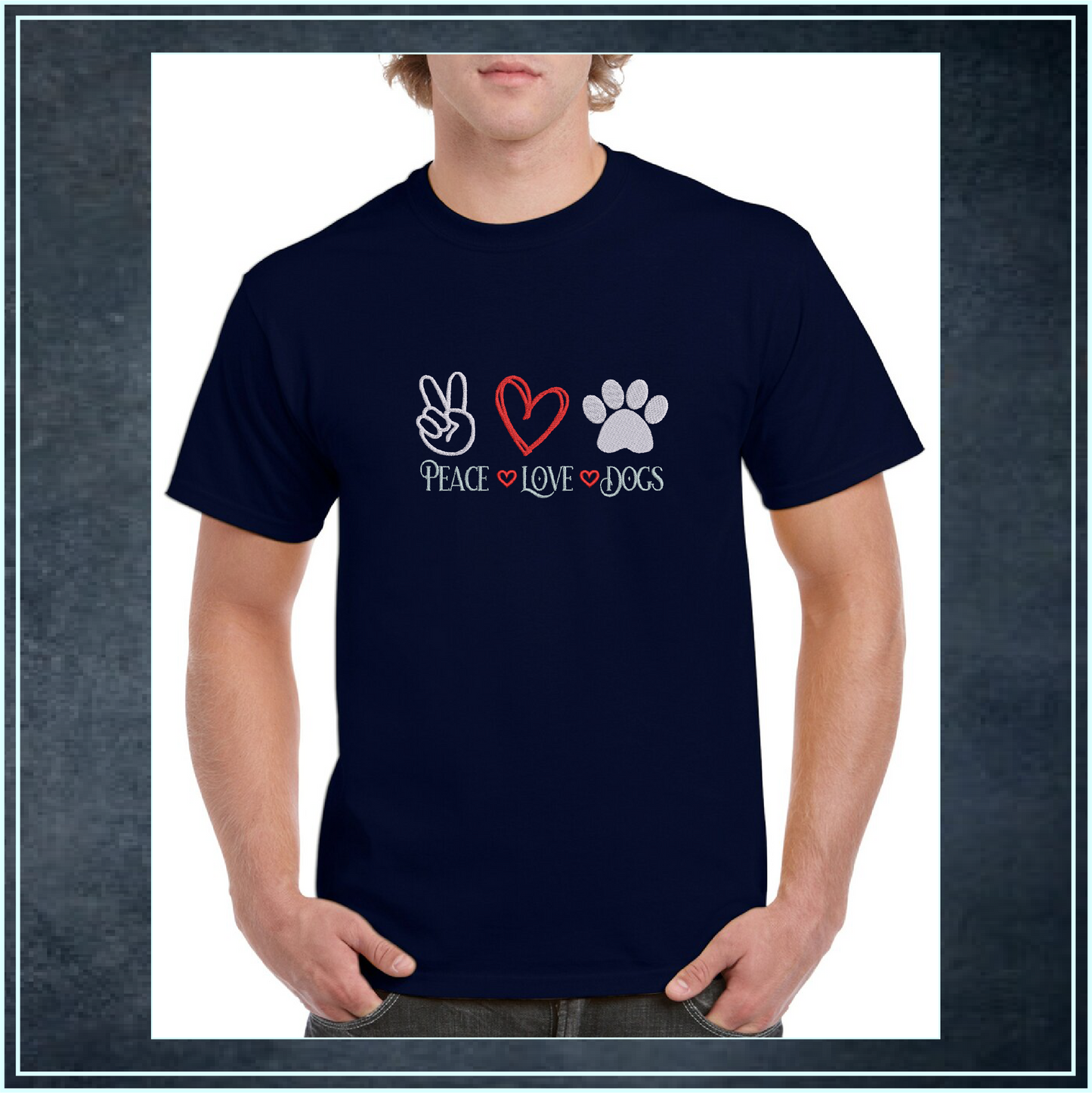 Peace Love and Dogs Sayings Machine Embroidery Design, Dog Embroidery Design, Embroidered Sayings Design, 8 Sizes (0386)