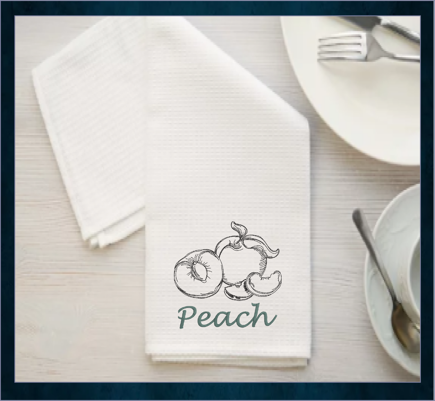 Fresh Peaches Machine Embroidery Outline Design | Summer Orchard Fruit Line Art | Fruit and Vegetables Embroidery Pattern | 8 Sizes (0956)
