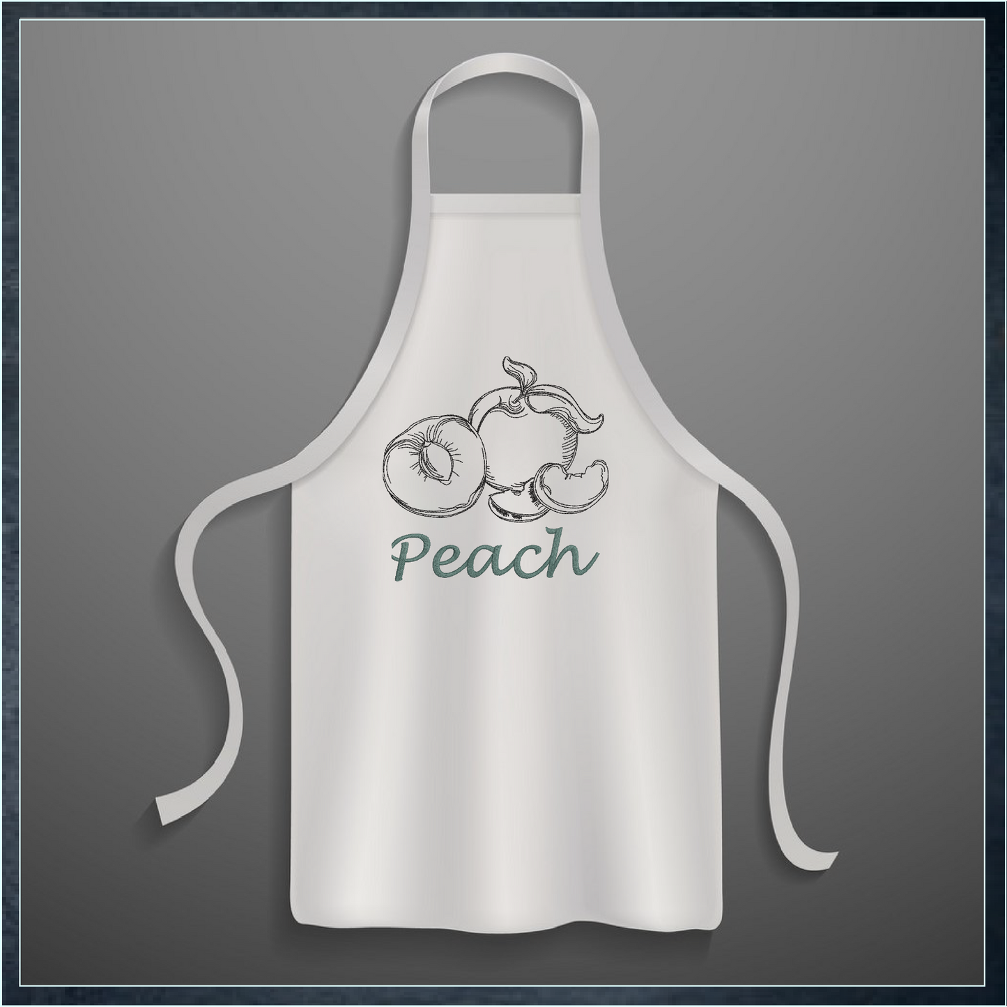 Fresh Peaches Machine Embroidery Outline Design | Summer Orchard Fruit Line Art | Fruit and Vegetables Embroidery Pattern | 8 Sizes (0956)