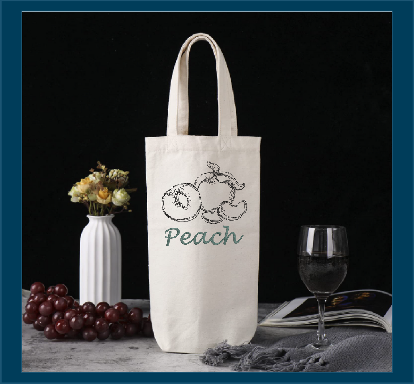 Fresh Peaches Machine Embroidery Outline Design | Summer Orchard Fruit Line Art | Fruit and Vegetables Embroidery Pattern | 8 Sizes (0956)