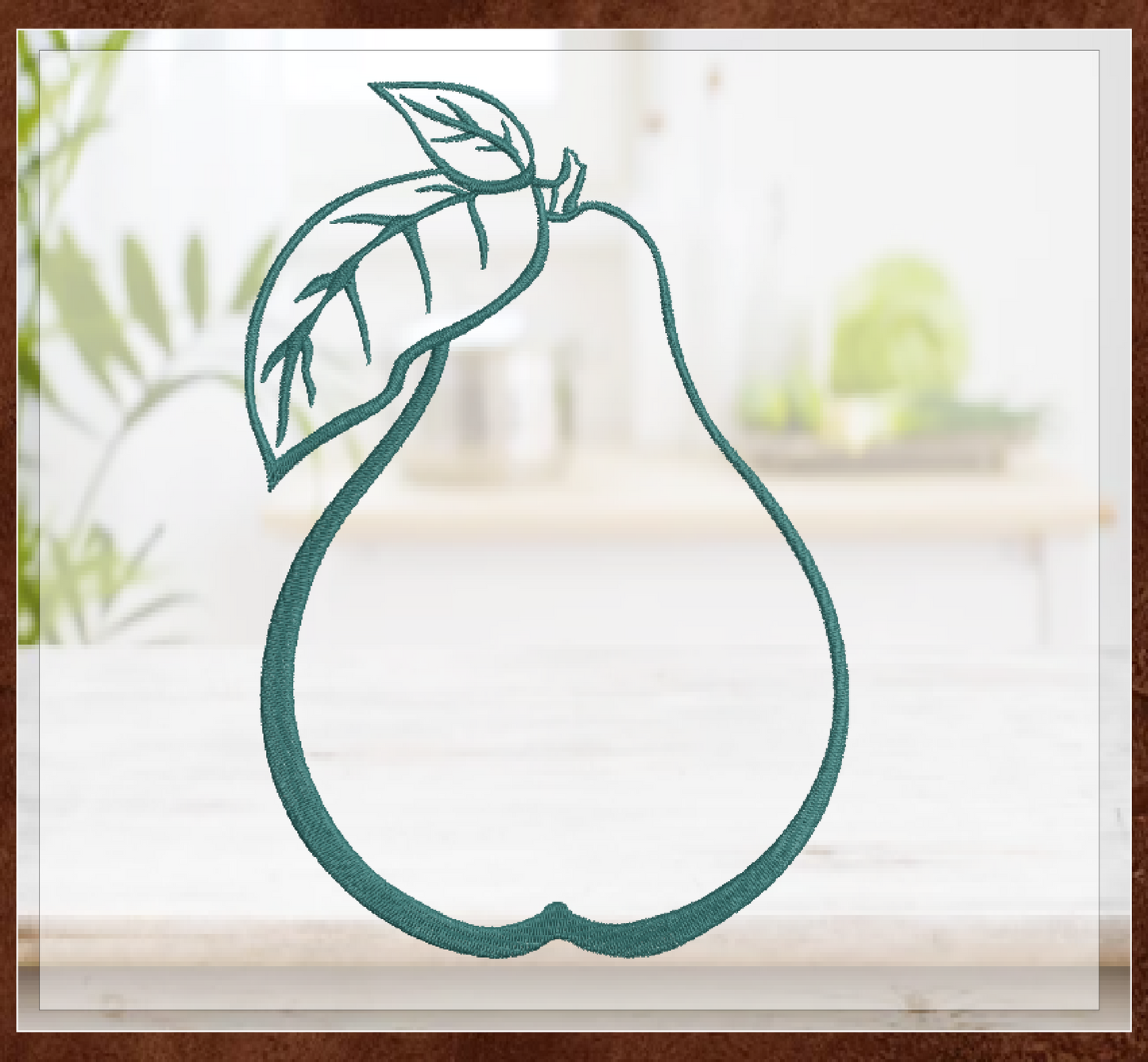 Fresh Pears Machine Embroidery Design | Orchard Fruits Outline | Summer Fruit Embroidery | 8 Sizes (0968)