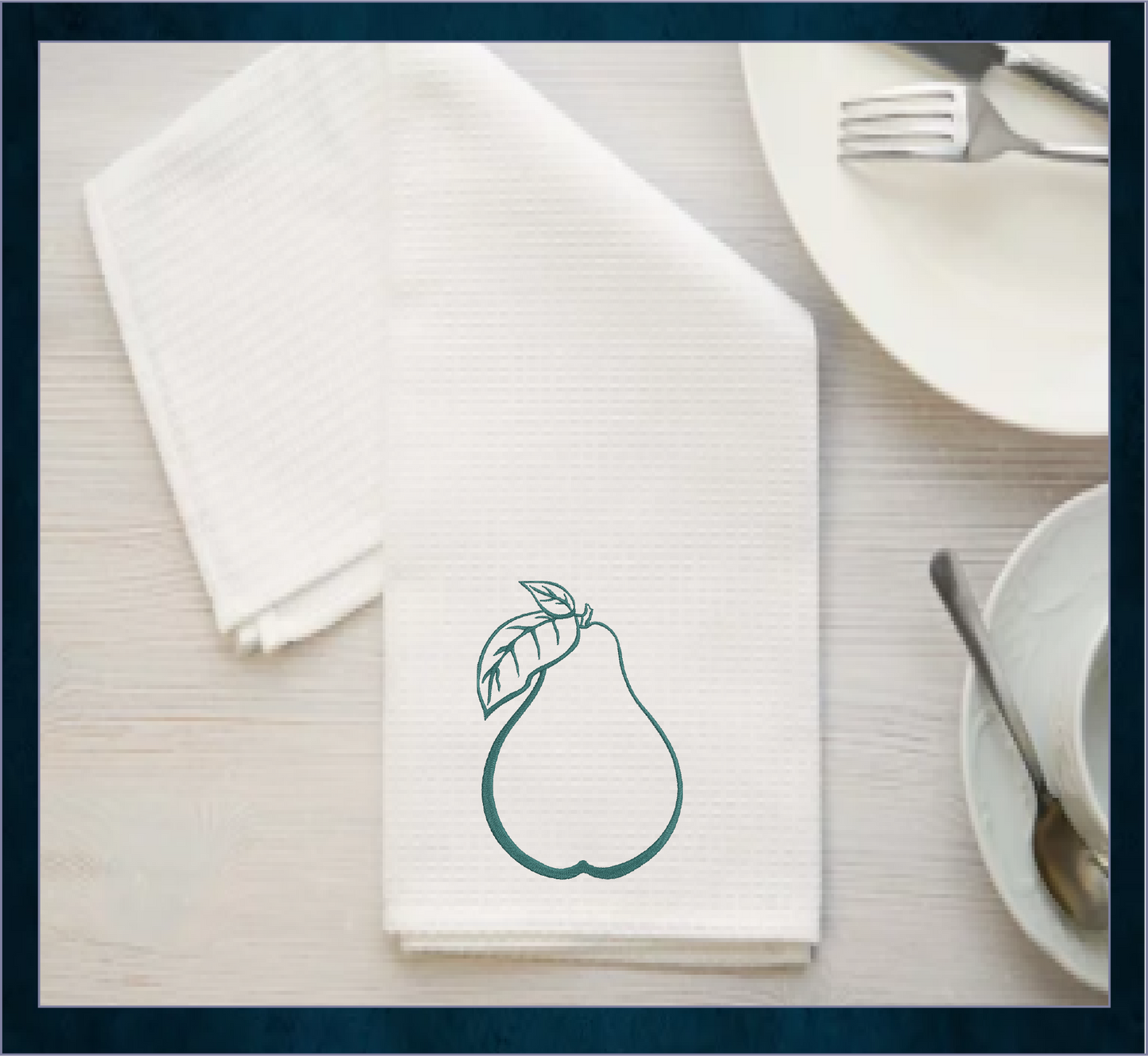 Fresh Pears Machine Embroidery Design | Orchard Fruits Outline | Summer Fruit Embroidery | 8 Sizes (0968)