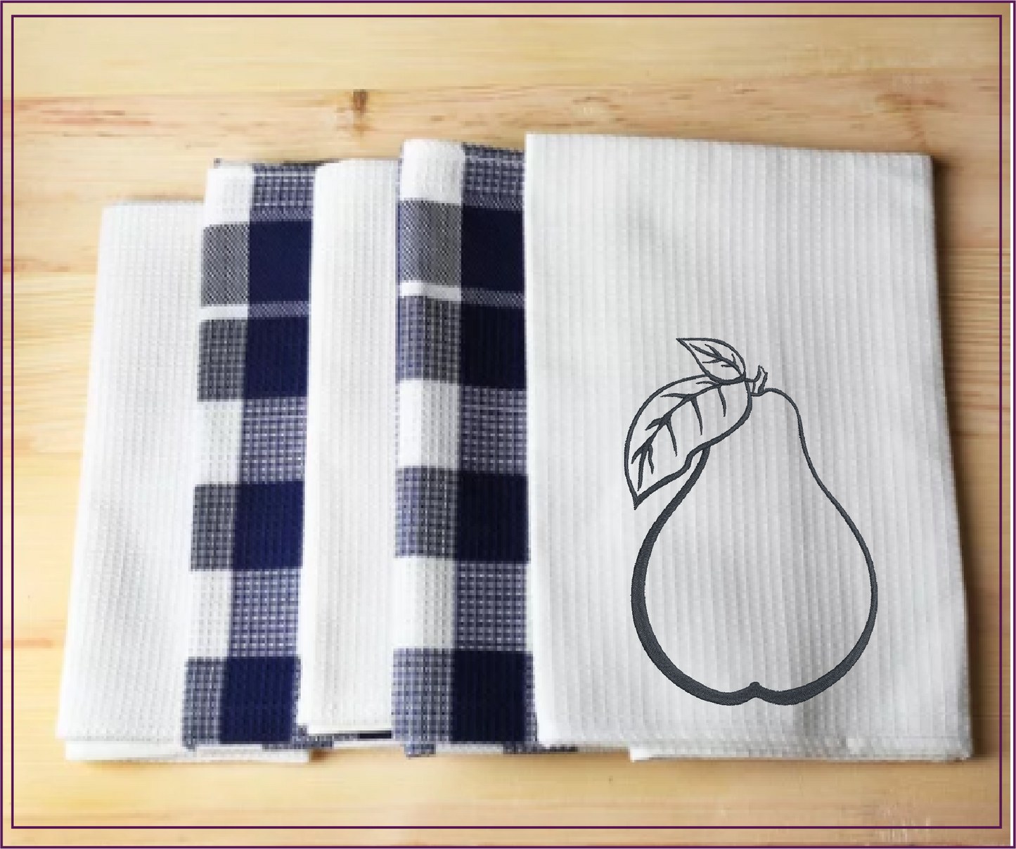 Fresh Pears Machine Embroidery Design | Orchard Fruits Outline | Summer Fruit Embroidery | 8 Sizes (0968)