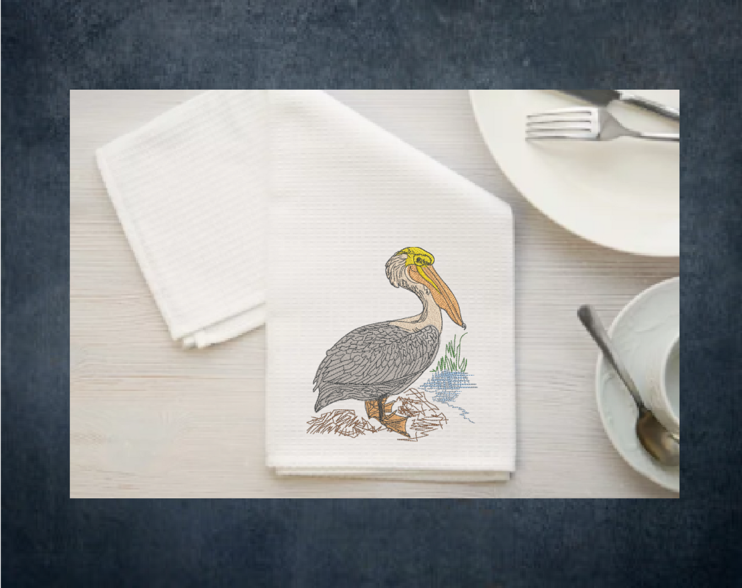 Pelican Machine Embroidery Design – Custom Audubon Bird Pattern, Instant Download, 10 Sizes (0613)