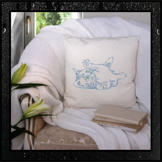 Playful Kitten Machine Embroidery Design, Cat Lover Embroidery Designs, Rub my Belly Kitten, 8 Sizes (0339)