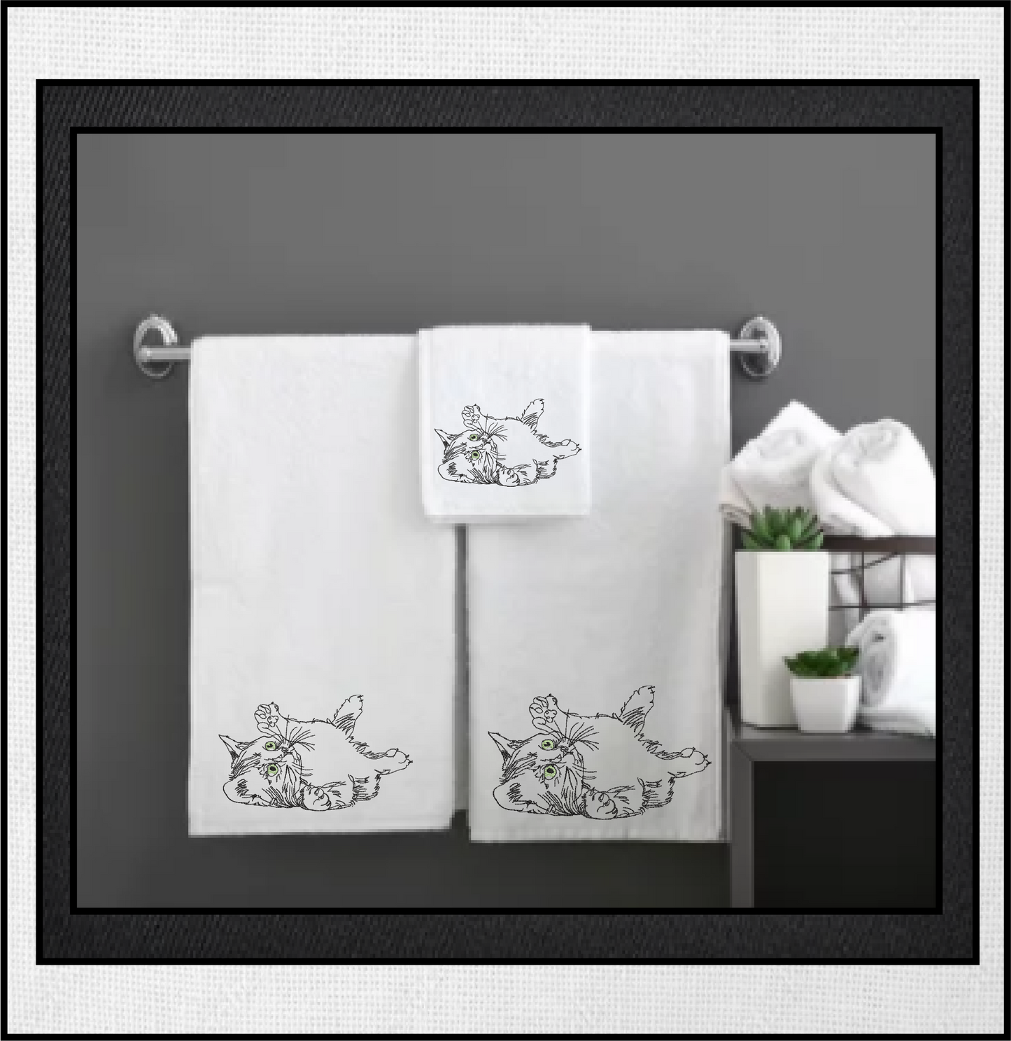 Playful Kitten Machine Embroidery Design, Cat Lover Embroidery Designs, Rub my Belly Kitten, 8 Sizes (0339)