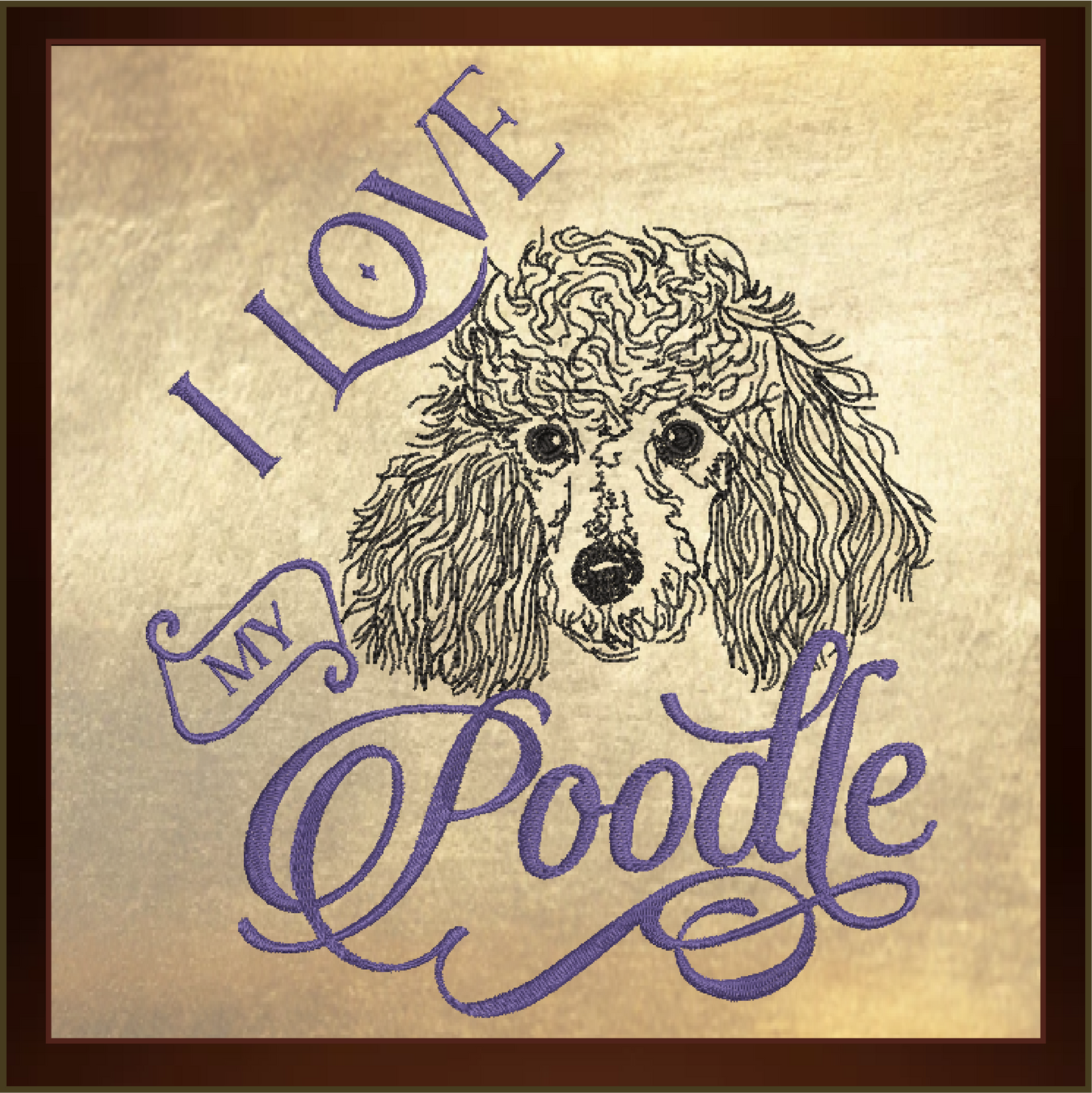 I Love My Poodle Machine Embroidery Design, Dog Embroidery Design, 8 Sizes (0350)