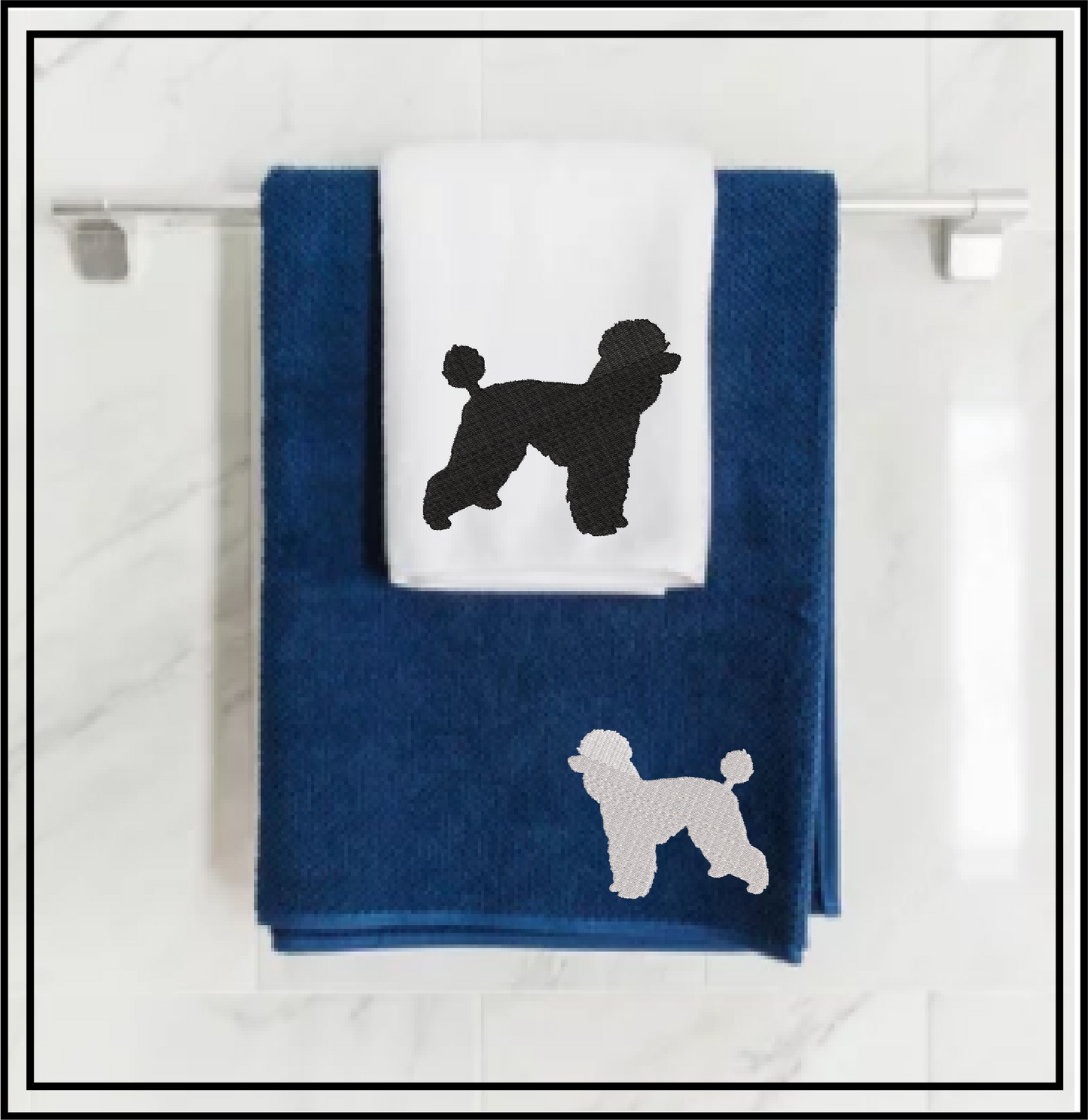 Poodle Silhouette Machine Embroidery Design | Elegant Dog Embroidery Pattern | Animal Embroidery Design | 4 Sizes (0576)