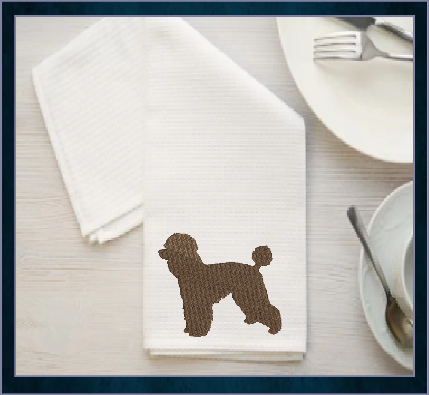 Poodle Silhouette Machine Embroidery Design | Elegant Dog Embroidery Pattern | Animal Embroidery Design | 4 Sizes (0576)