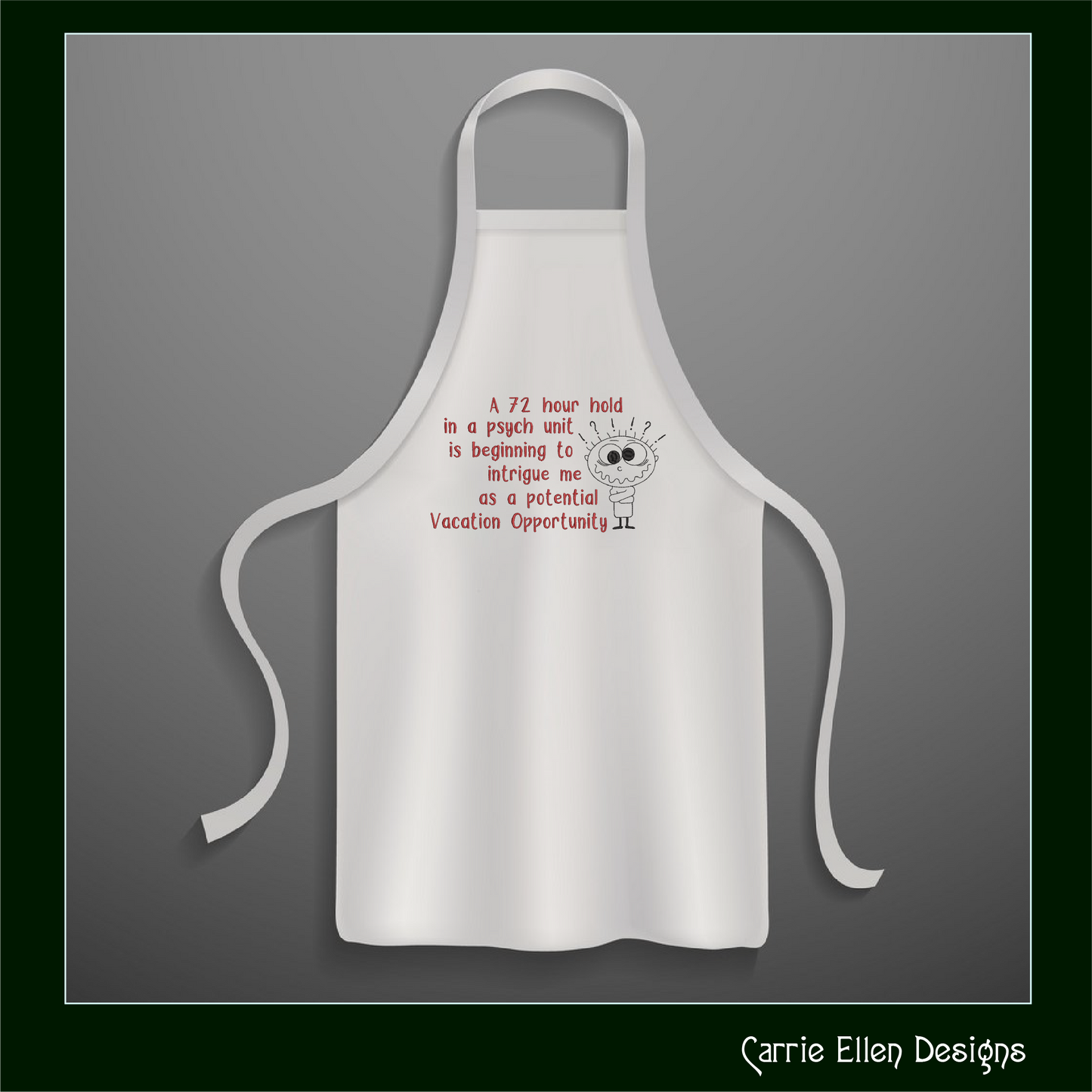 Psych Unit Vacation Machine Embroidery Design | Sarcastic Saying with Stick Figure in Straight Jacket | Funny Cynical Quote | 6 Sizes (1748)