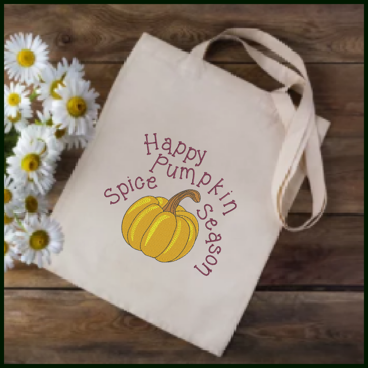 Happy Pumpkin Spice Season Machine Embroidery Design | Fall Latte Coffee Design | Seasonal Favorite Embroidery Drawing | 8 Sizes (0995)