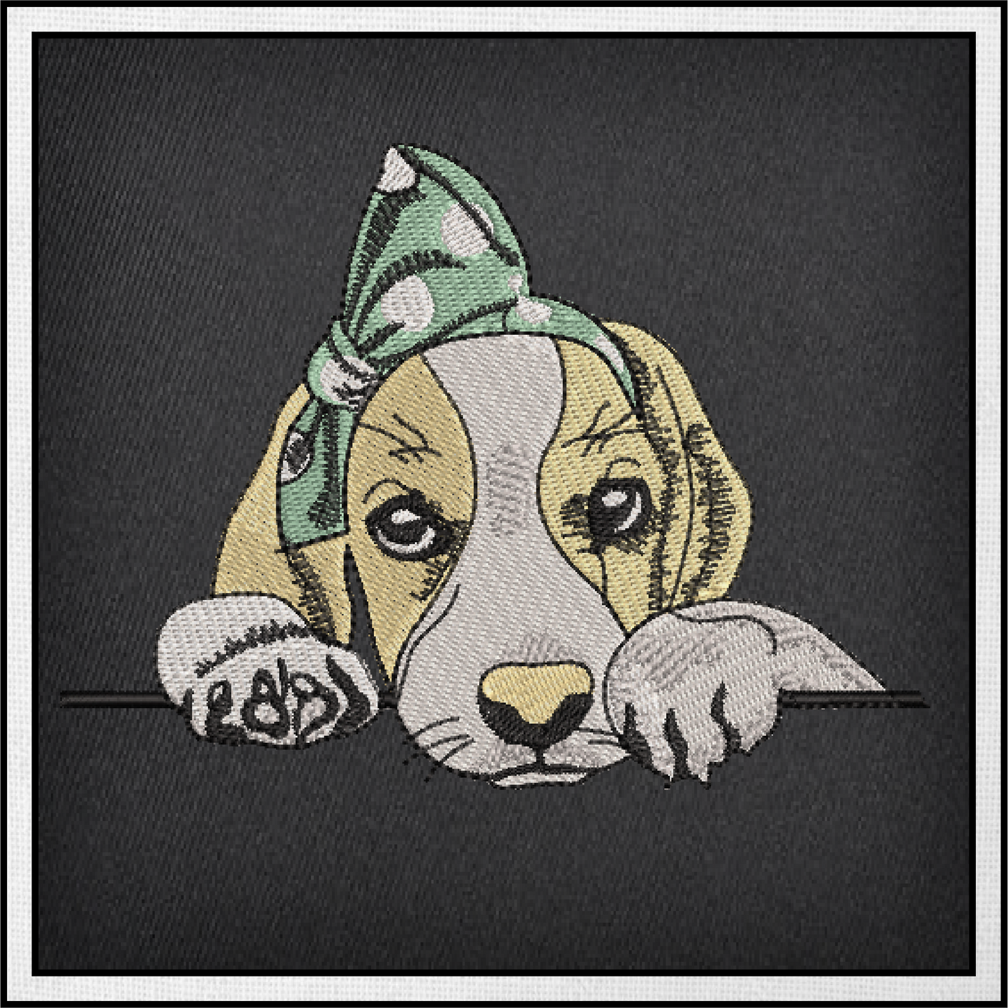 Puppy Machine Embroidery Design | Adorable Pet Dog with Bow Embroidery Pattern | Beagle Puppy Stitch File | 6 Sizes (0519)