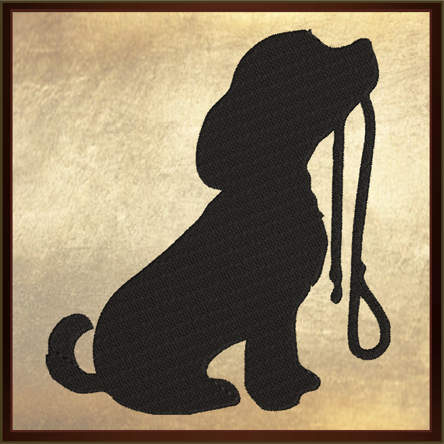 Puppy with Leash Silhouette Machine Embroidery Design | Pet Dog Animal Embroidery Design | 4 Sizes (0581)