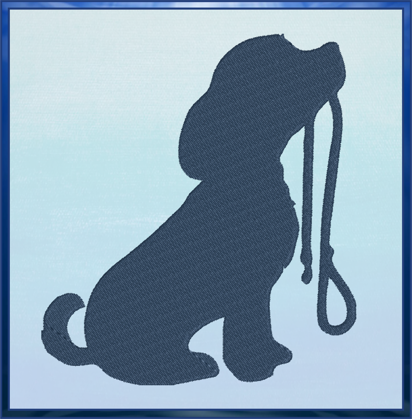 Puppy with Leash Silhouette Machine Embroidery Design | Pet Dog Animal Embroidery Design | 4 Sizes (0581)