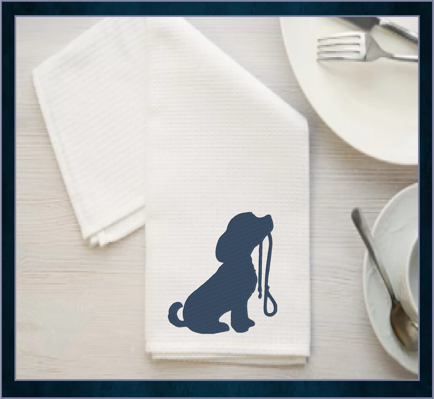 Puppy with Leash Silhouette Machine Embroidery Design | Pet Dog Animal Embroidery Design | 4 Sizes (0581)