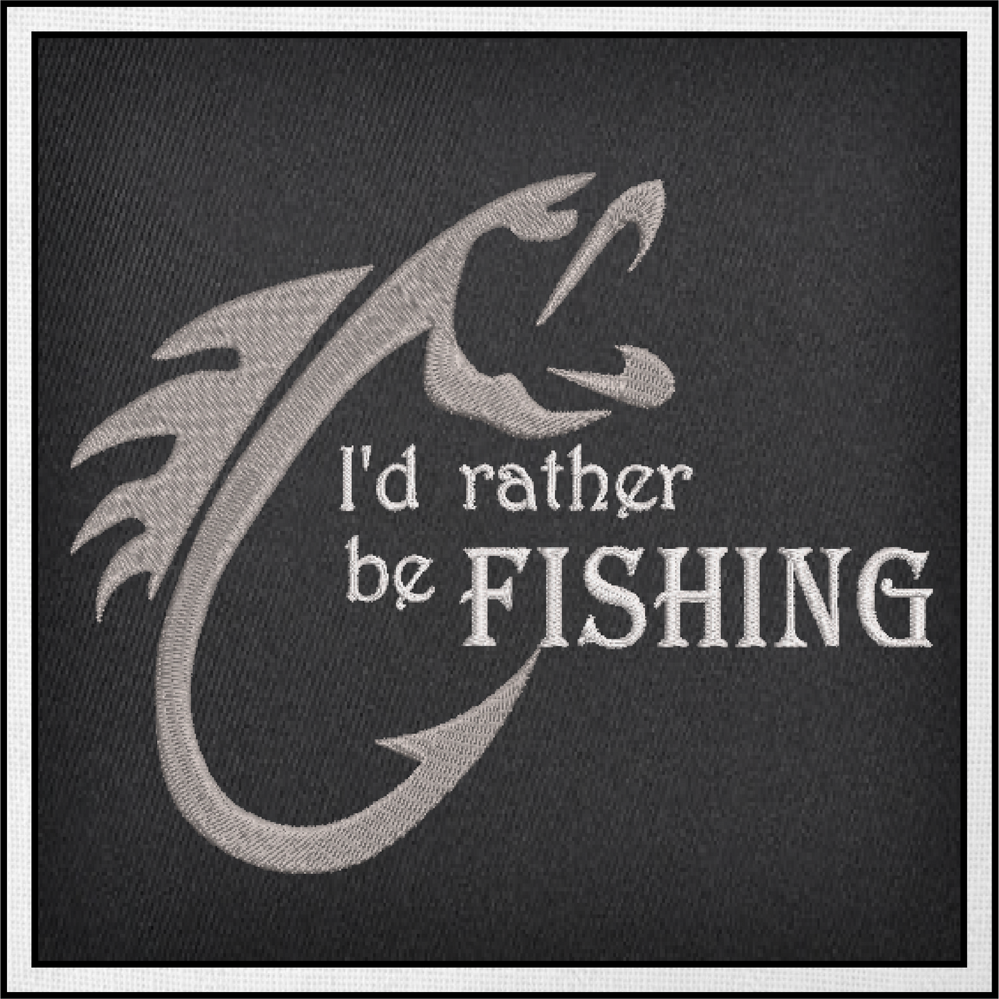 I’d Rather be Fishing Machine Embroidery Design, Sport Fishing Embroidery, Fish and Hook Design, Vocation Design Pattern, 6 Sizes (0495)