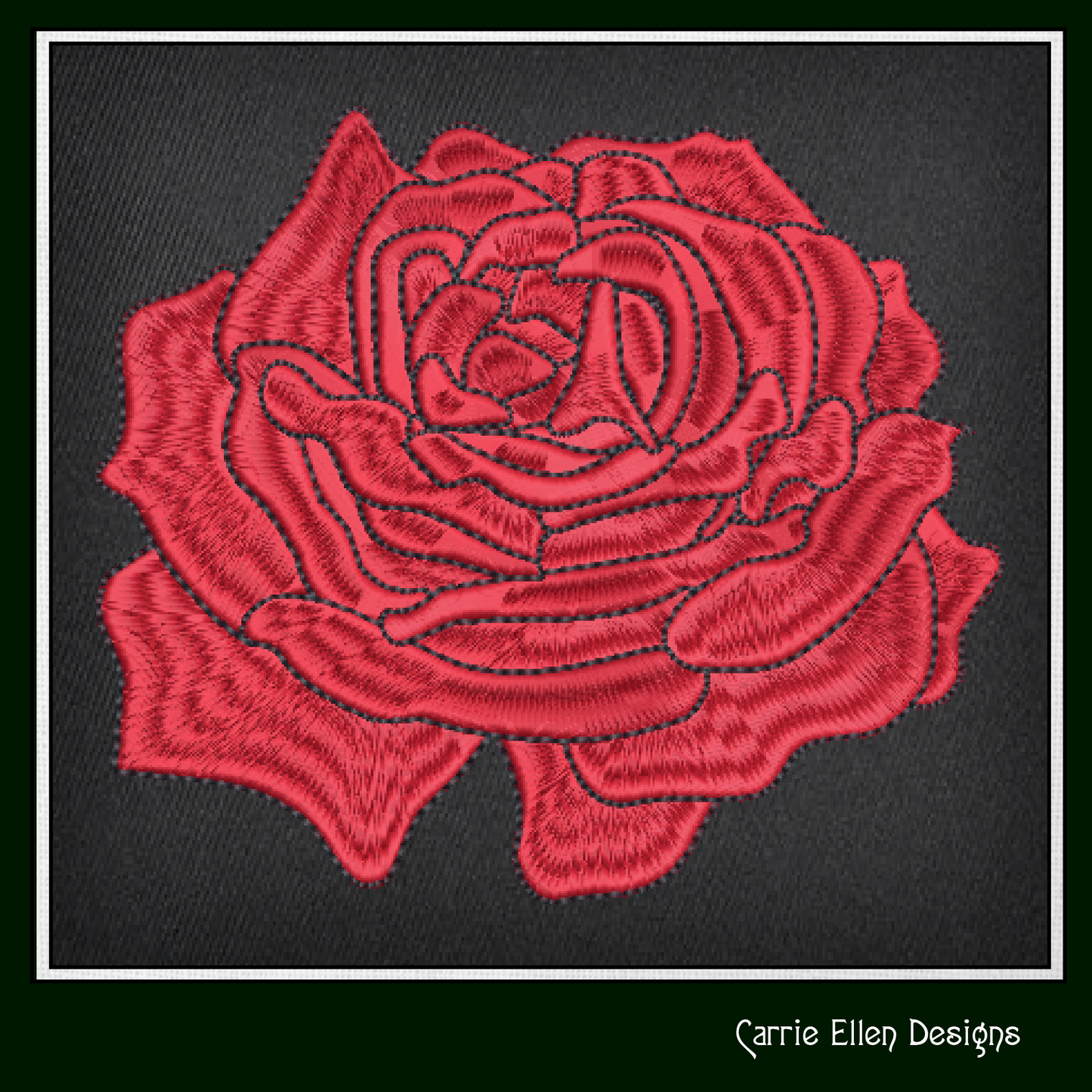Roses Machine Embroidery Design – Elegant Red Floral Bouquet, Garden Rose Pattern, 6 Sizes (1035)