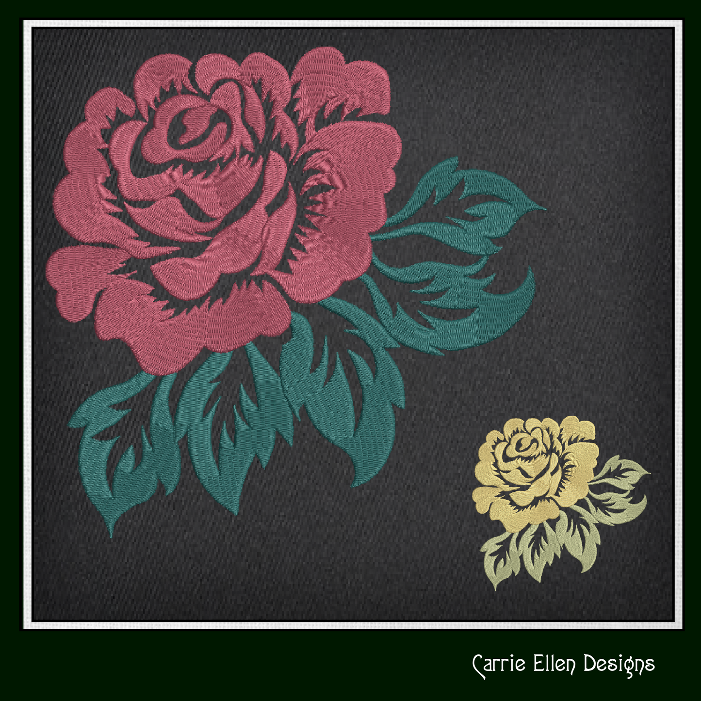 Roses Machine Embroidery Design – Floral Bouquet Embroidery – Red Roses Garden Design – 6 Sizes (1037)
