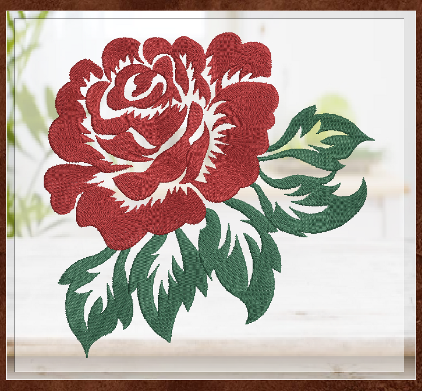 Roses Machine Embroidery Design – Floral Bouquet Embroidery – Red Roses Garden Design – 6 Sizes (1037)
