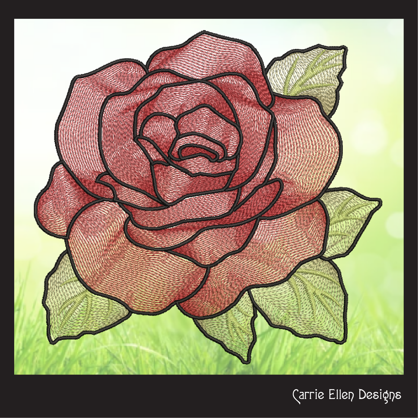 Roses Machine Embroidery Design | Red Roses Floral Bouquet Embroidery | Garden Flower Embroidery Design | 6 Sizes (1039)