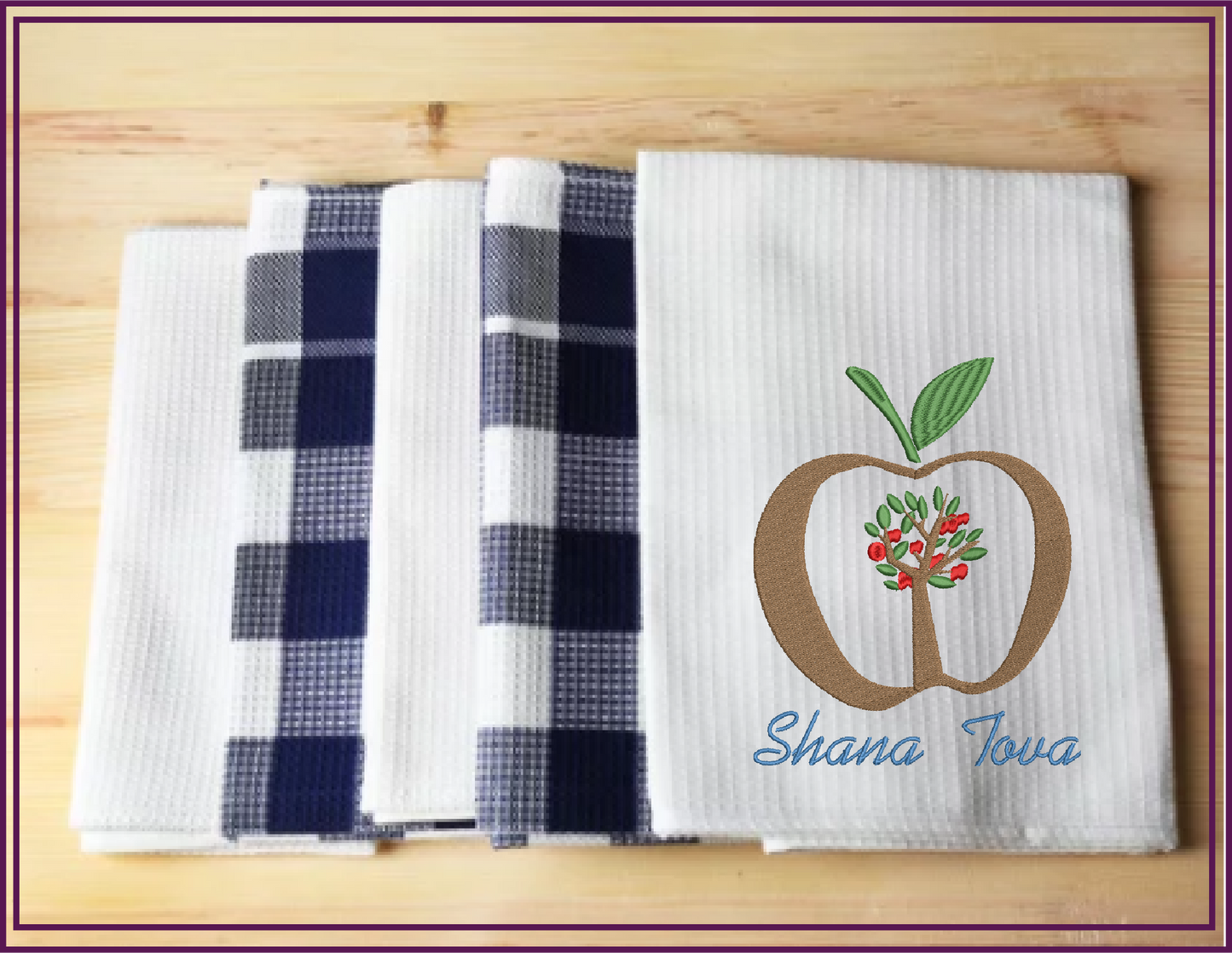Rosh Hashana Machine Embroidery Design – Shana Tova Jewish New Year Pattern – Judaica Holiday Embroidery – 8 Sizes (0160)