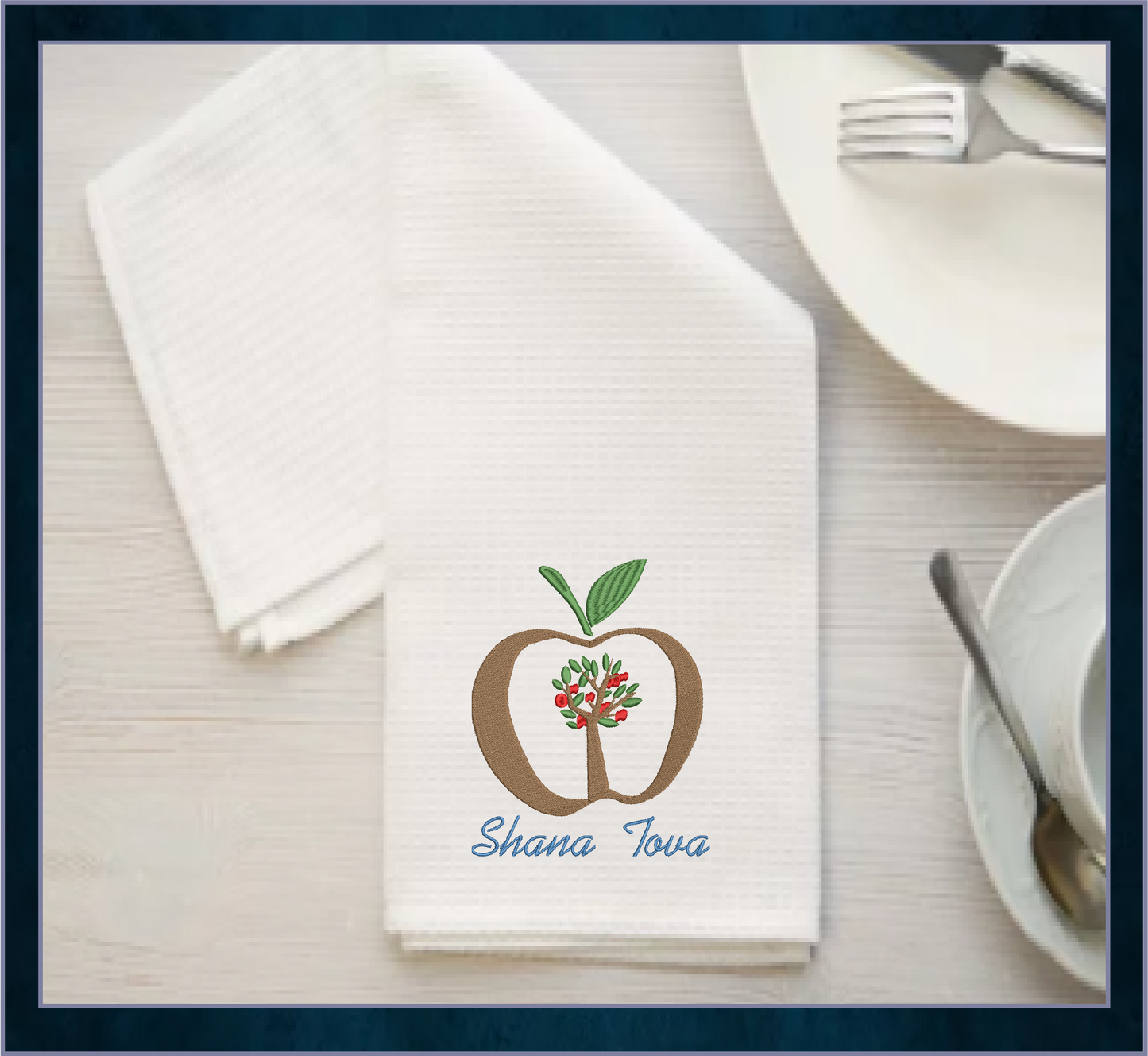 Rosh Hashana Machine Embroidery Design – Shana Tova Jewish New Year Pattern – Judaica Holiday Embroidery – 8 Sizes (0160)
