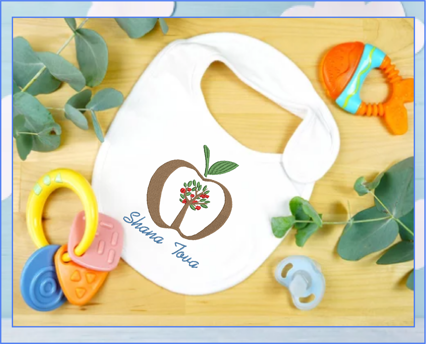 Rosh Hashana Machine Embroidery Design – Shana Tova Jewish New Year Pattern – Judaica Holiday Embroidery – 8 Sizes (0160)