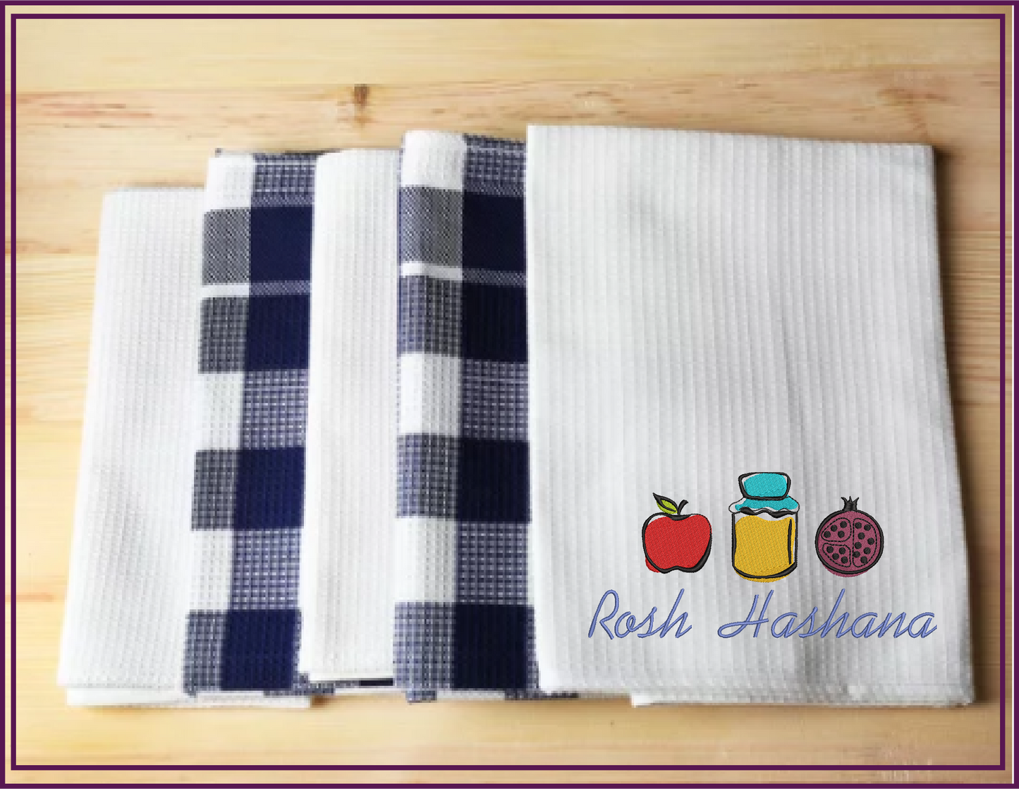 Rosh Hashana Machine Embroidery Design – Shana Tova Jewish New Year Embroidery – Judaica Holiday Pattern – 8 Sizes (0161)