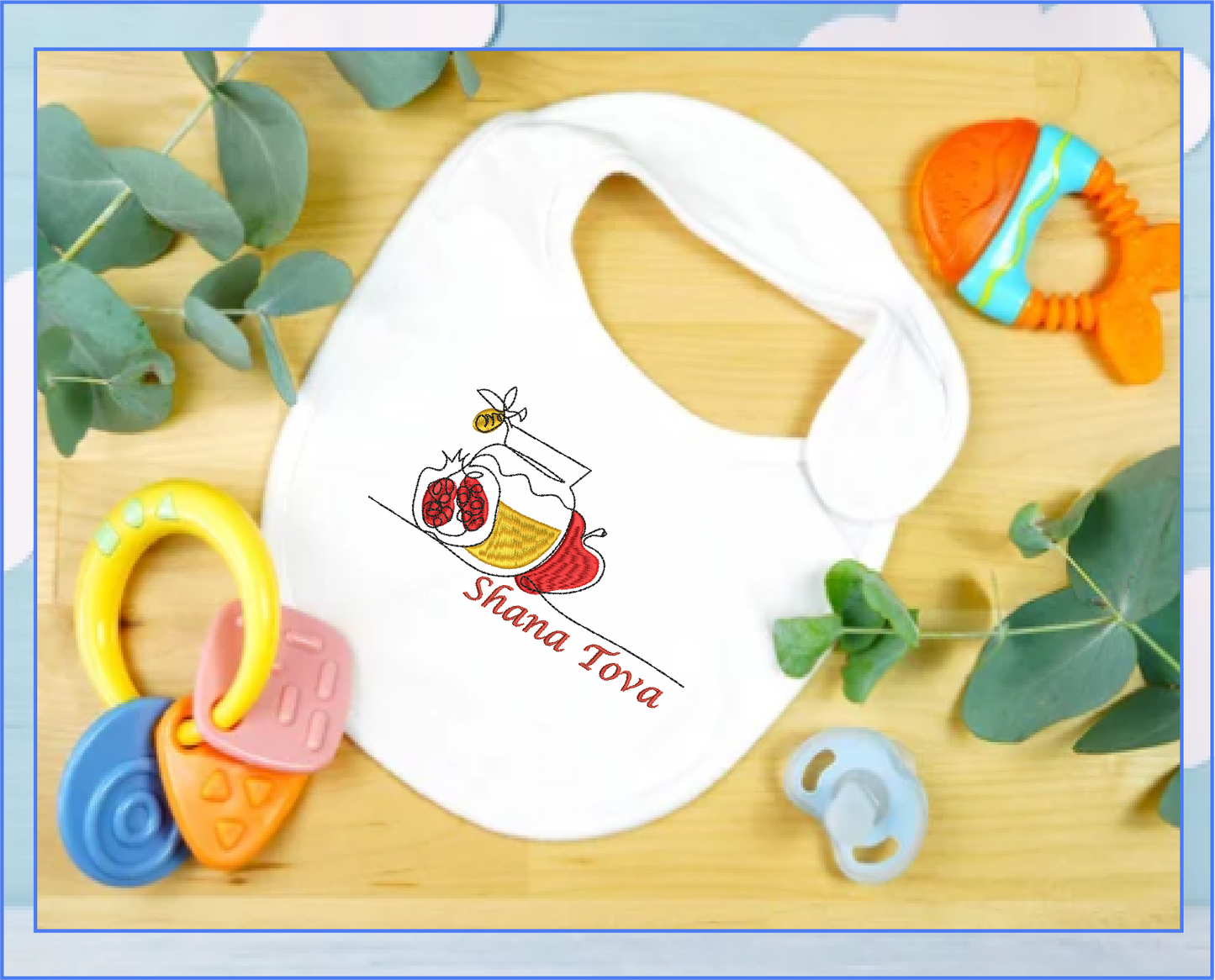 Rosh Hashana Machine Embroidery Design – Shana Tova Jewish Holiday Pattern, Judaica Embroidery, 8 Sizes (0504)