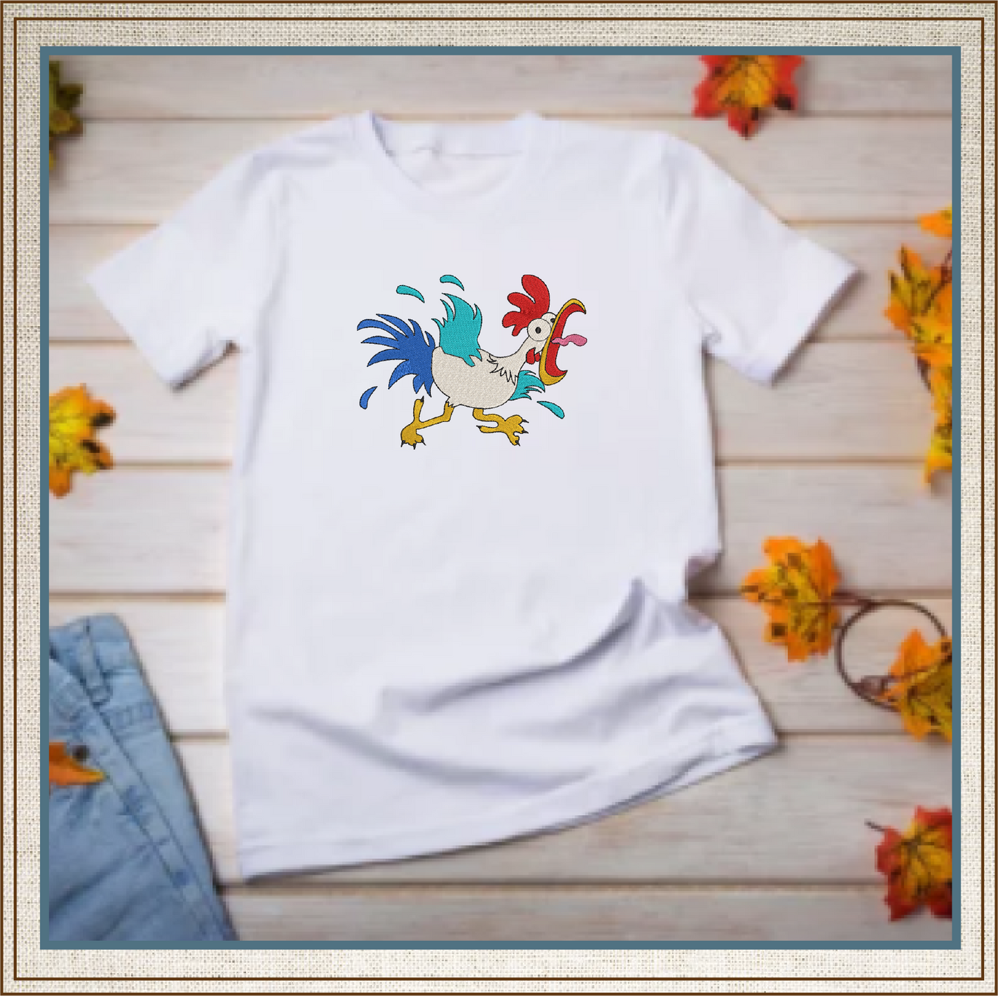 Running Chicken Machine Embroidery Design | Crazy Screaming Bird Cartoon | Funny Rooster Chicken | 6 Sizes (0754)
