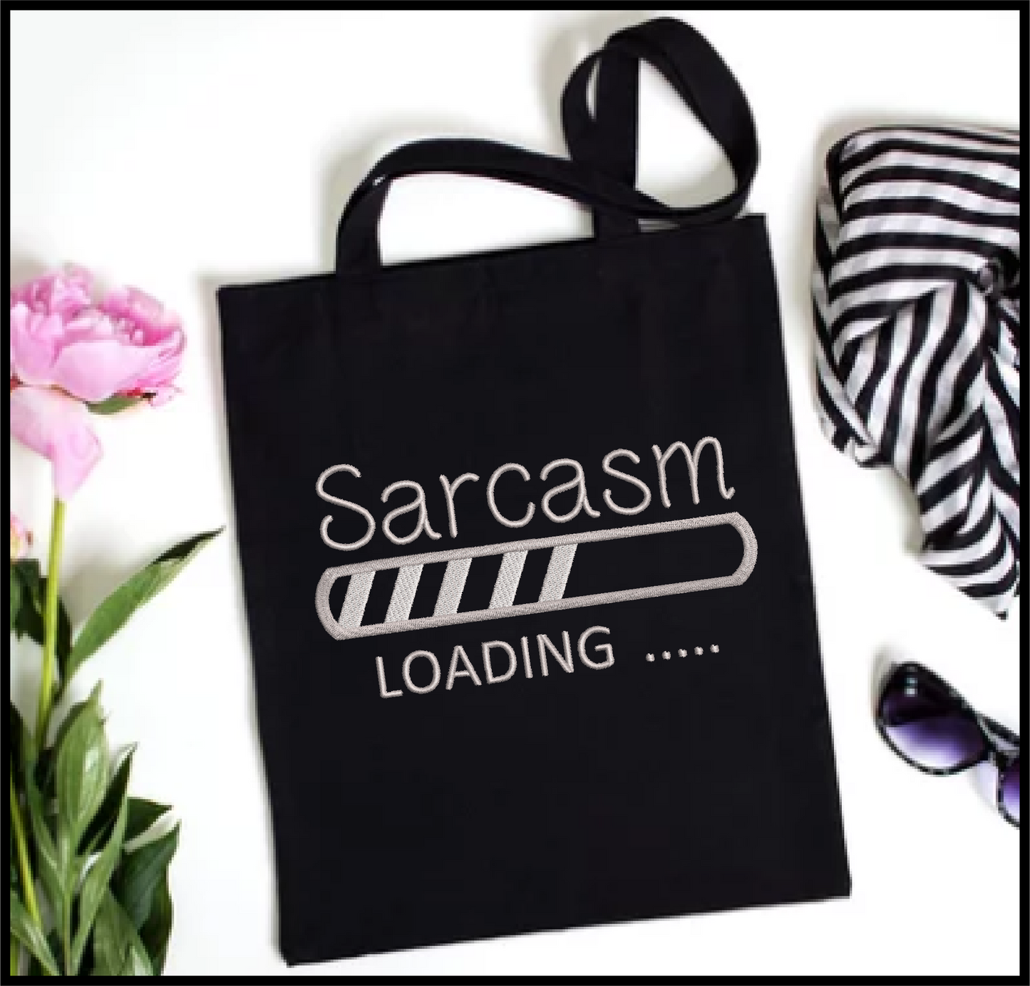 Sarcasm Loading Bar Machine Embroidery Design | Funny Tech-Inspired Sayings | Humorous Embroidered Quotes | 6 Sizes (0592)
