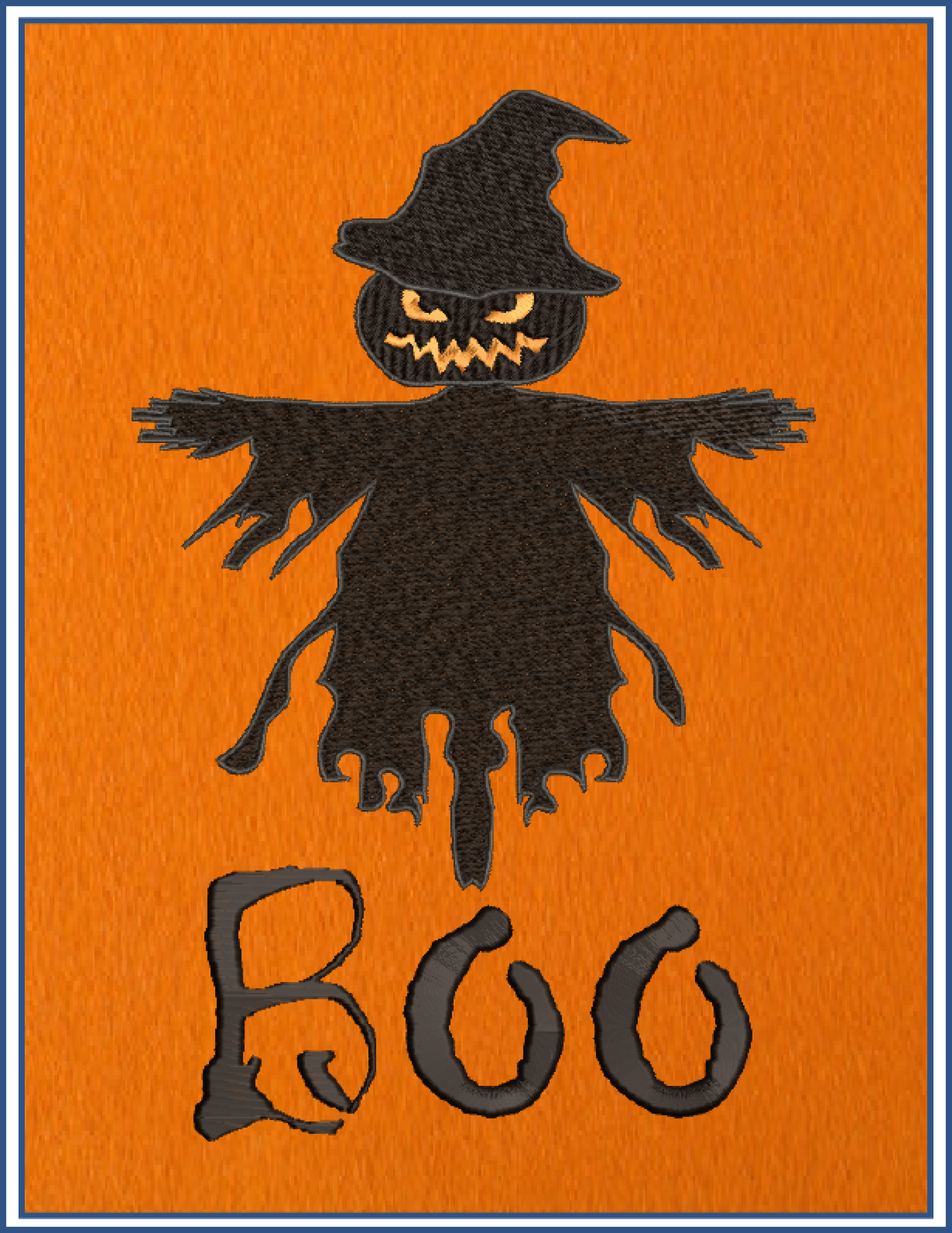 Scarecrow Machine Embroidery Design | Pumpkin Head Halloween Embroidery | Scarecrow Says Boo | 10 Sizes (0638)