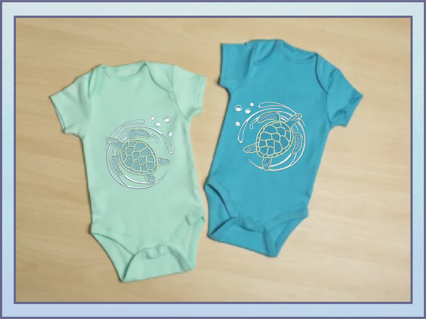 Sea Turtle Machine Embroidery Design – Ocean Tortoise Marine Animal Stitch File, 6 Sizes (0151)
