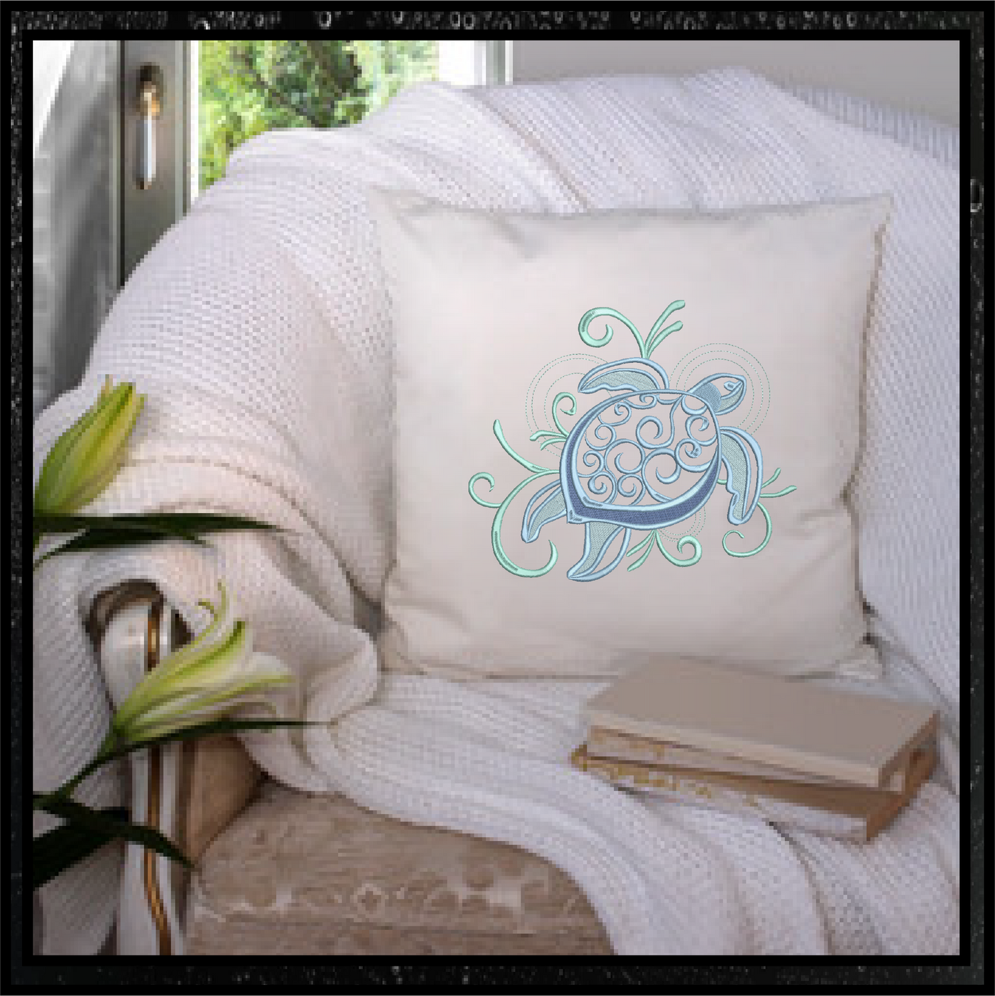 Sea Turtle Embroidery Design, Turtle Embroidery Design, Machine Embroidery Design, Sea Life Design, 10 Sizes (0177)