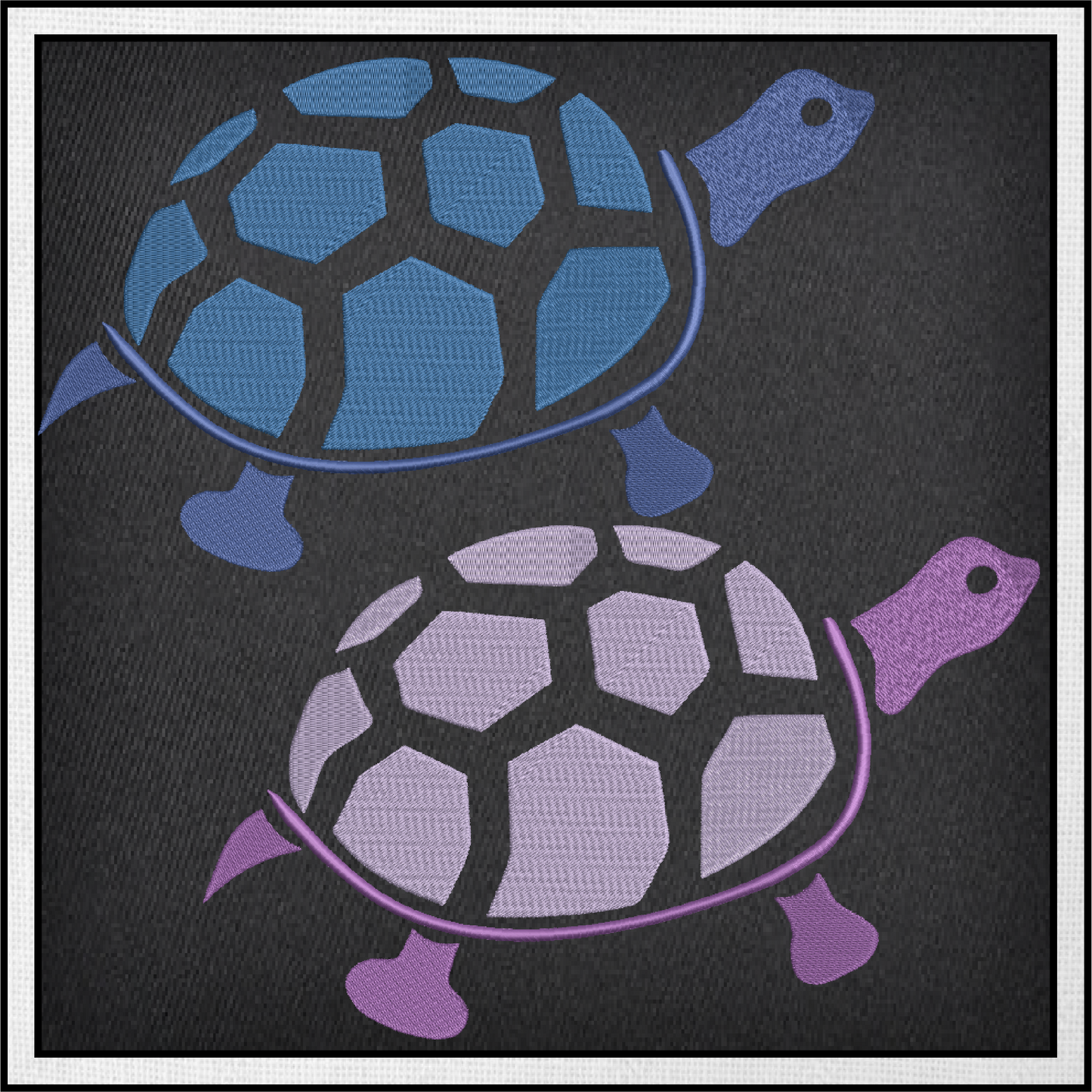 Turtle Machine Embroidery Design – Land Tortoise & Marine Animal Stitch File, 10 Sizes (0309)