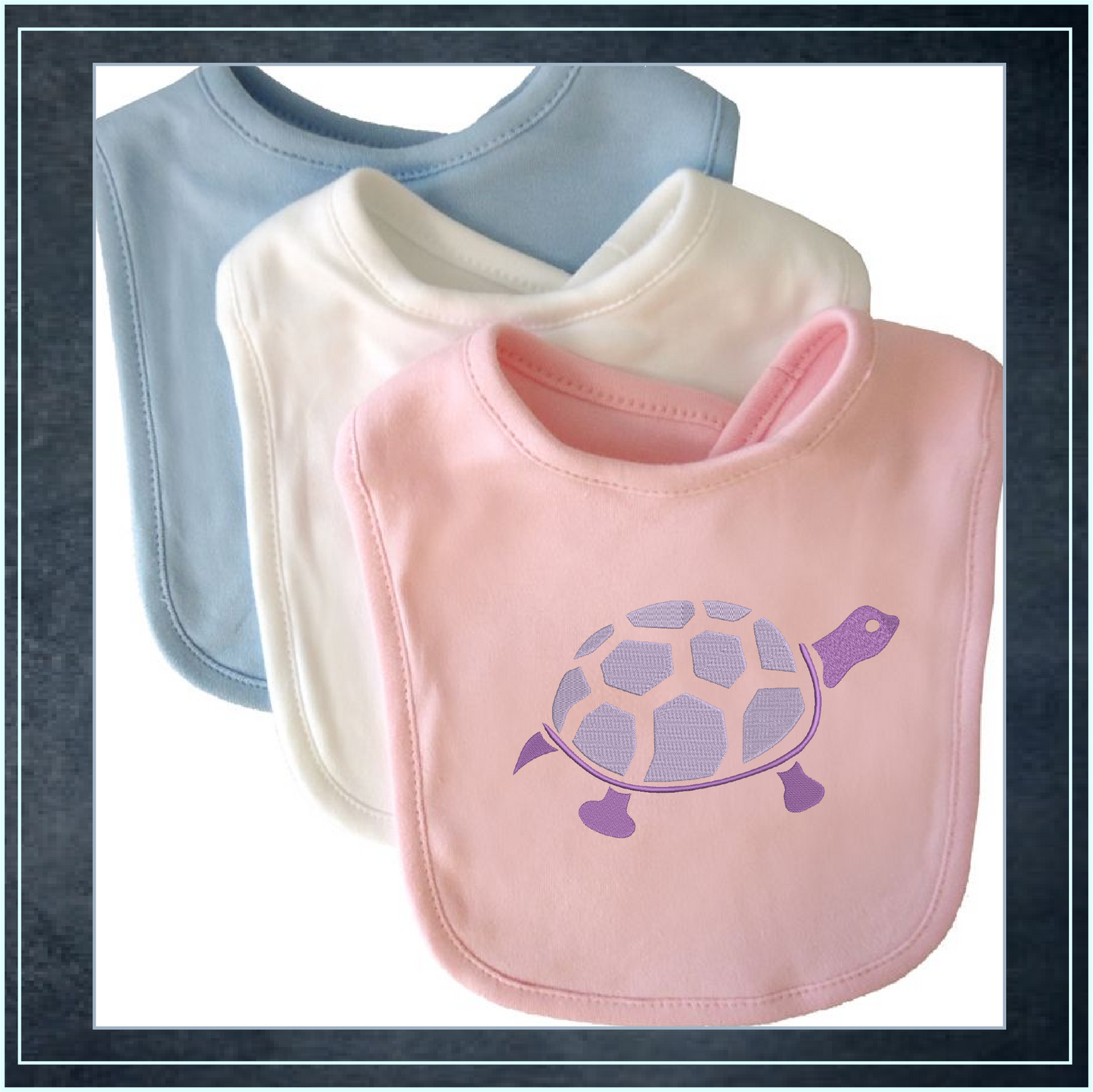 Turtle Machine Embroidery Design – Land Tortoise & Marine Animal Stitch File, 10 Sizes (0309)
