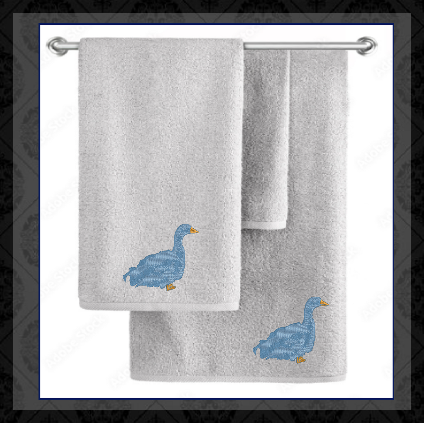 Sebastopol Goose Machine Embroidery Design | Feathered Goose Silhouette | Duck and Bird Embroidery Pattern | 6 Sizes (0749)