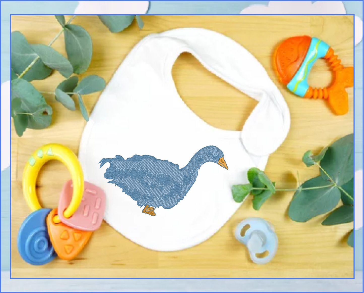 Sebastopol Goose Machine Embroidery Design | Feathered Goose Silhouette | Duck and Bird Embroidery Pattern | 6 Sizes (0749)