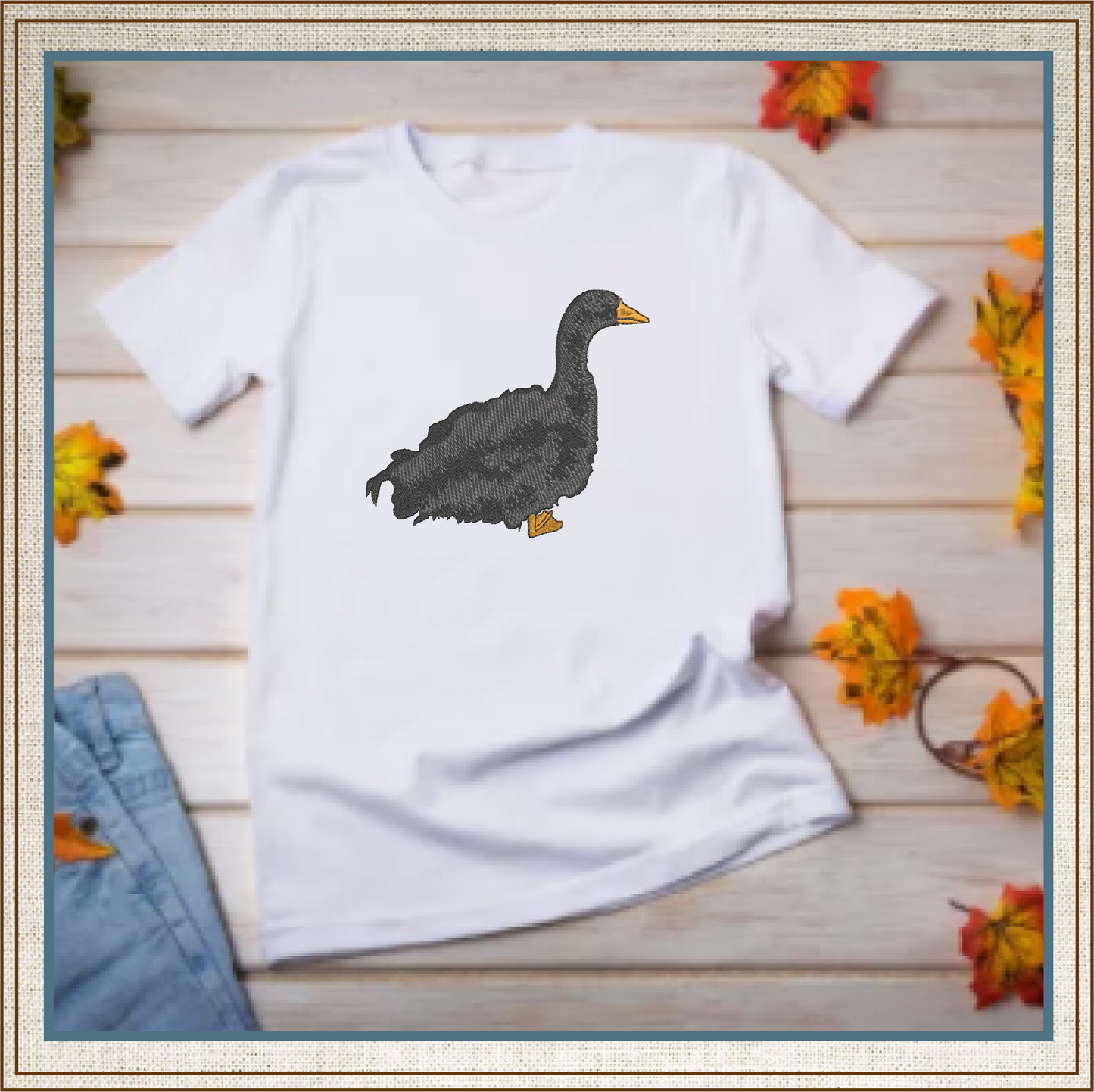 Sebastopol Goose Machine Embroidery Design | Feathered Goose Silhouette | Duck and Bird Embroidery Pattern | 6 Sizes (0749)