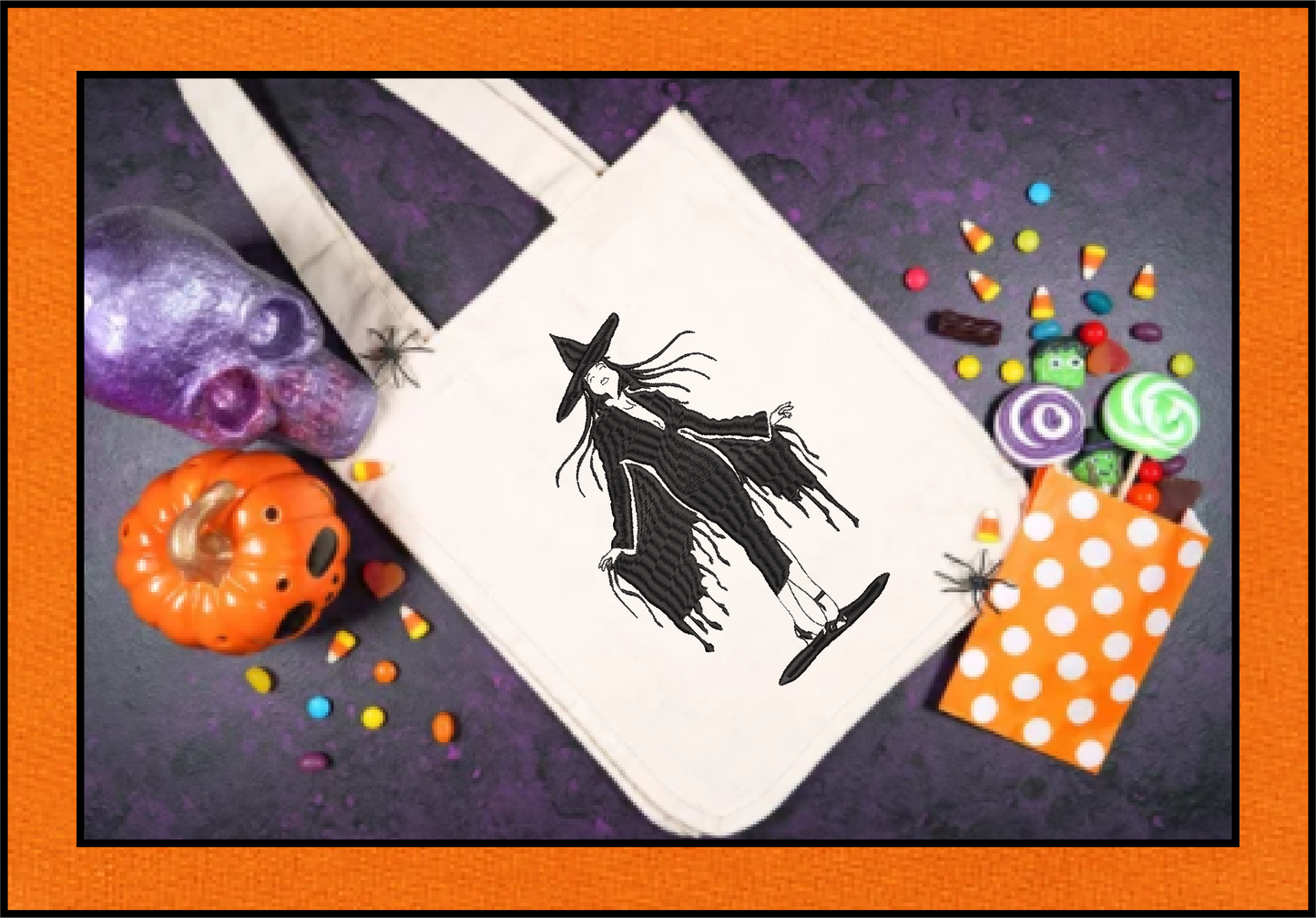 Sexy Witch Machine Embroidery Design | Halloween Witch Silhouette | Salem MA Inspired Embroidery | 10 Sizes (0639)