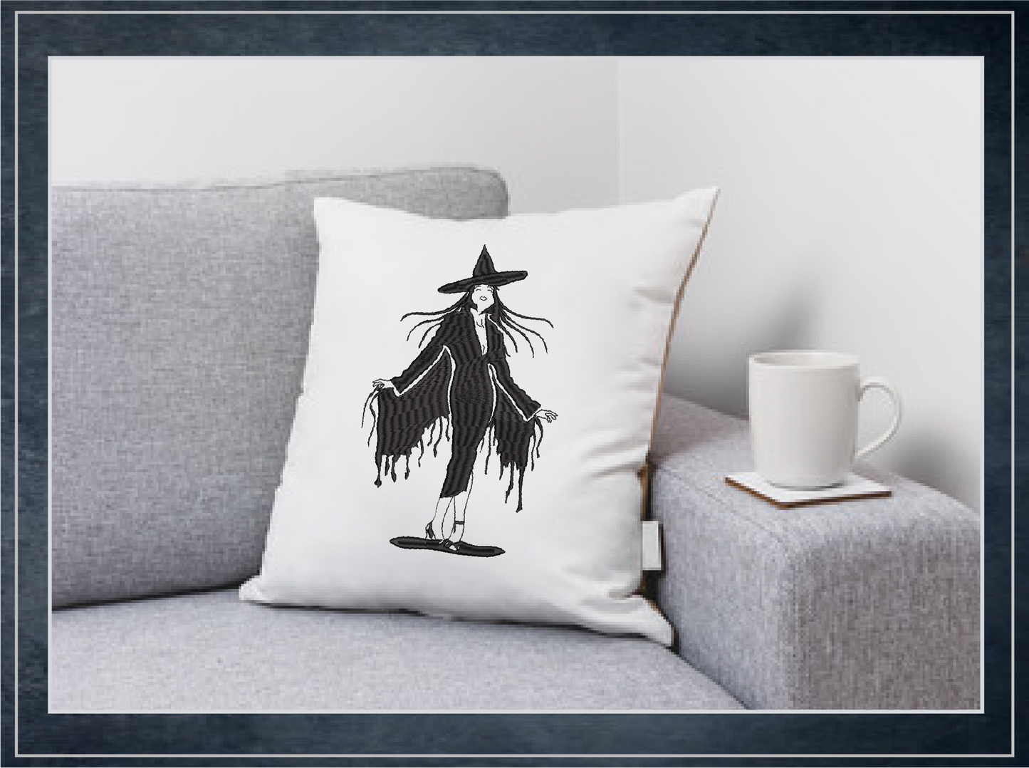 Sexy Witch Machine Embroidery Design | Halloween Witch Silhouette | Salem MA Inspired Embroidery | 10 Sizes (0639)
