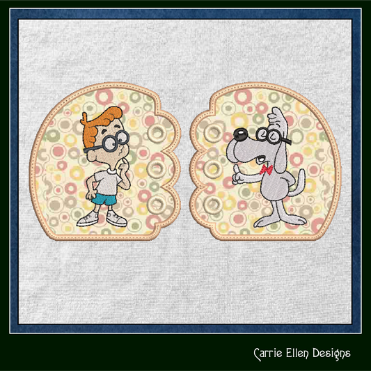 Mr. Peabody and Sherman ITH Shoe Wing Machine Embroidery Design – Cartoon Wings for Shoes and Boots – 4x4 & 5x7 Hoop (2108)