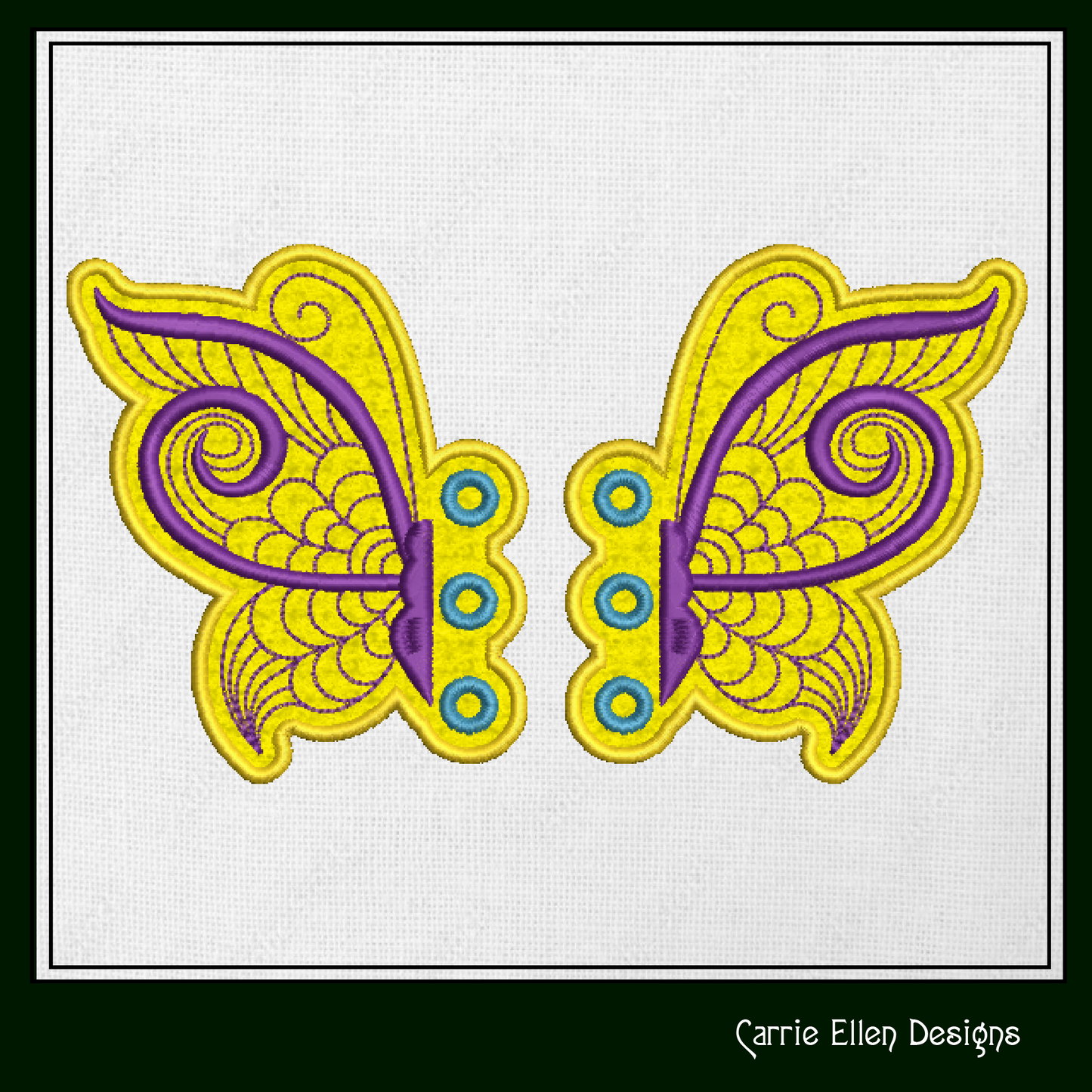 Butterfly ITH Shoe Wing Charms – In The Hoop Embroidery Design for Shoes and Boots – 4x4 & 5x7 Hoop Sizes (1257)